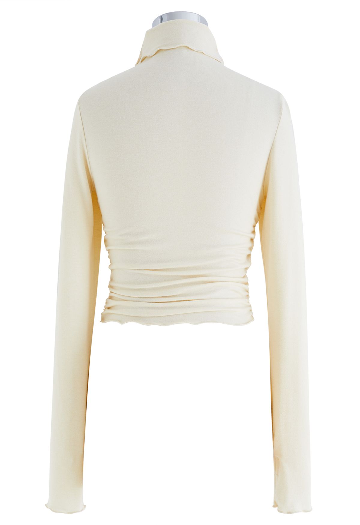 Lettuce Edge Twist Front Top in Cream - Retro, Indie and Unique Fashion