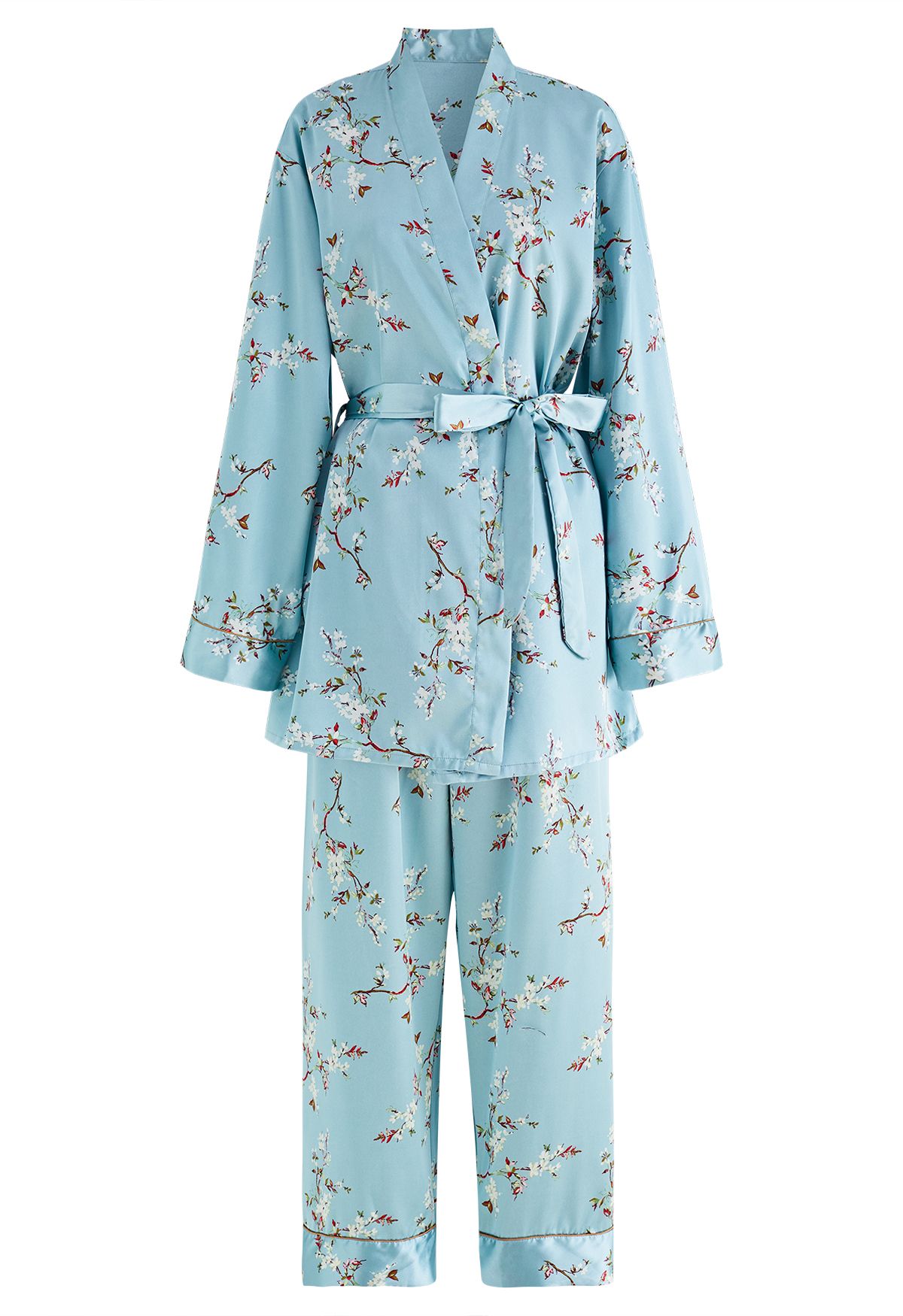 Plum Blossom Four-Piece Pajama Set