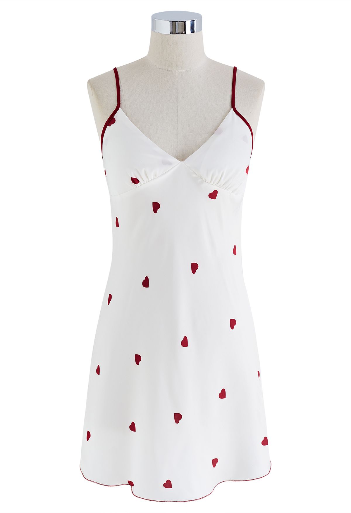 Red Heart Cami Dress and Night Robe Set