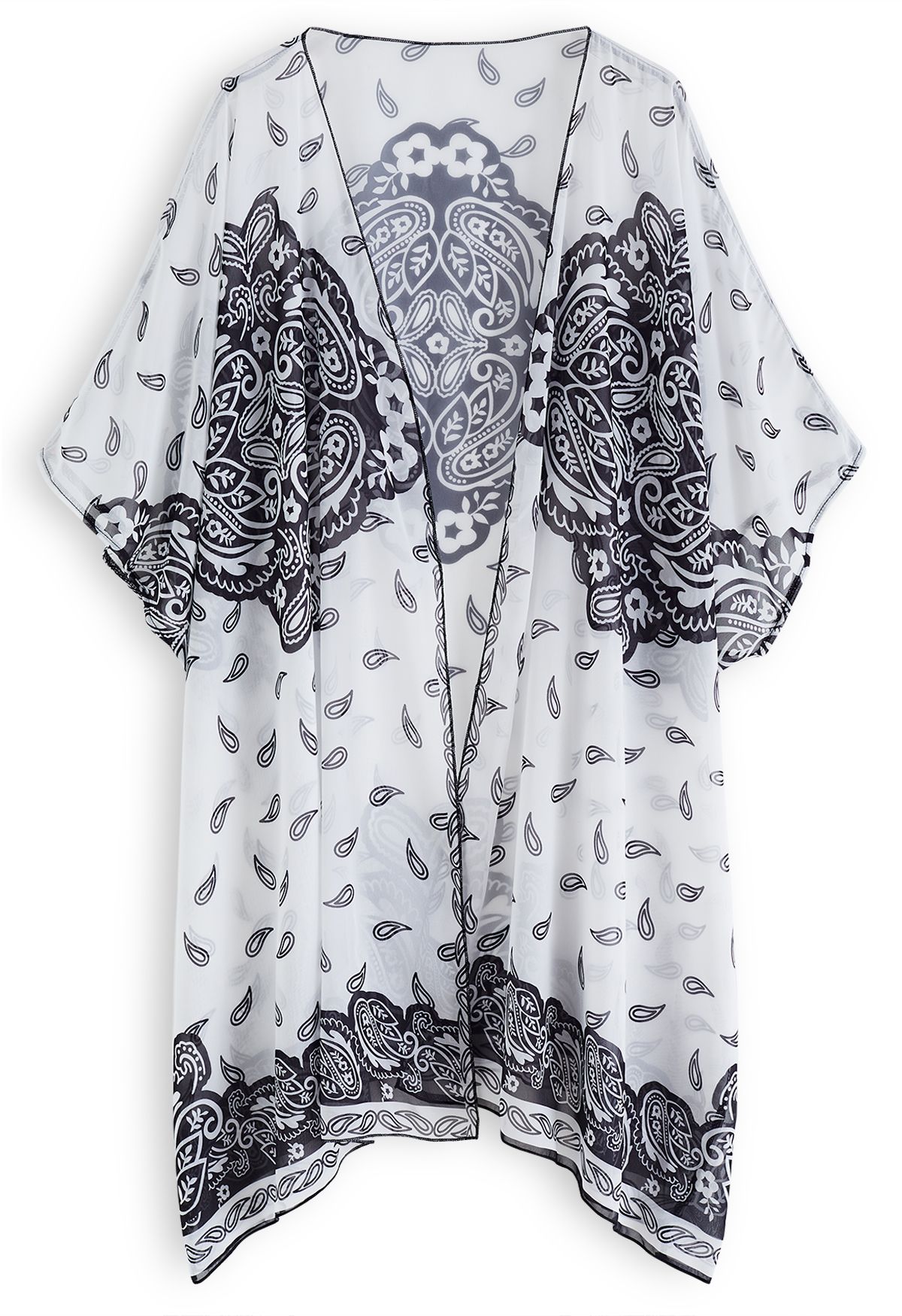 Paisley Print Chiffon Kimono