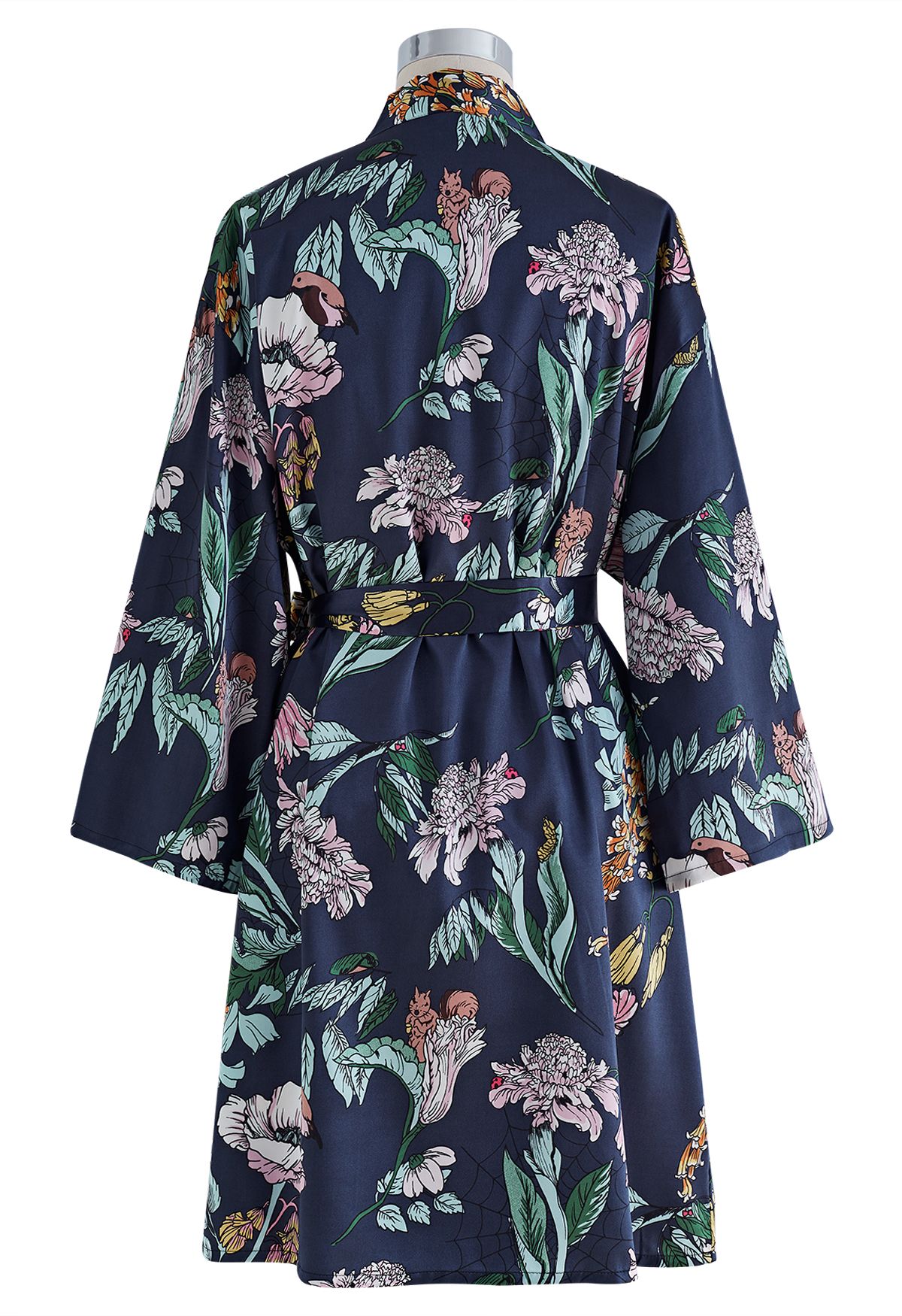 Vivifying Garden Four-Piece Pajama Set in Navy