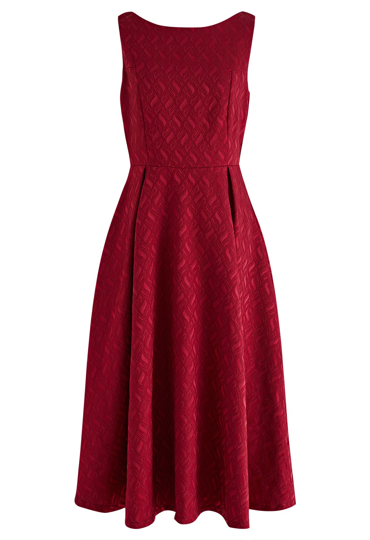 Embossed Jacquard Texture Sleeveless Dress