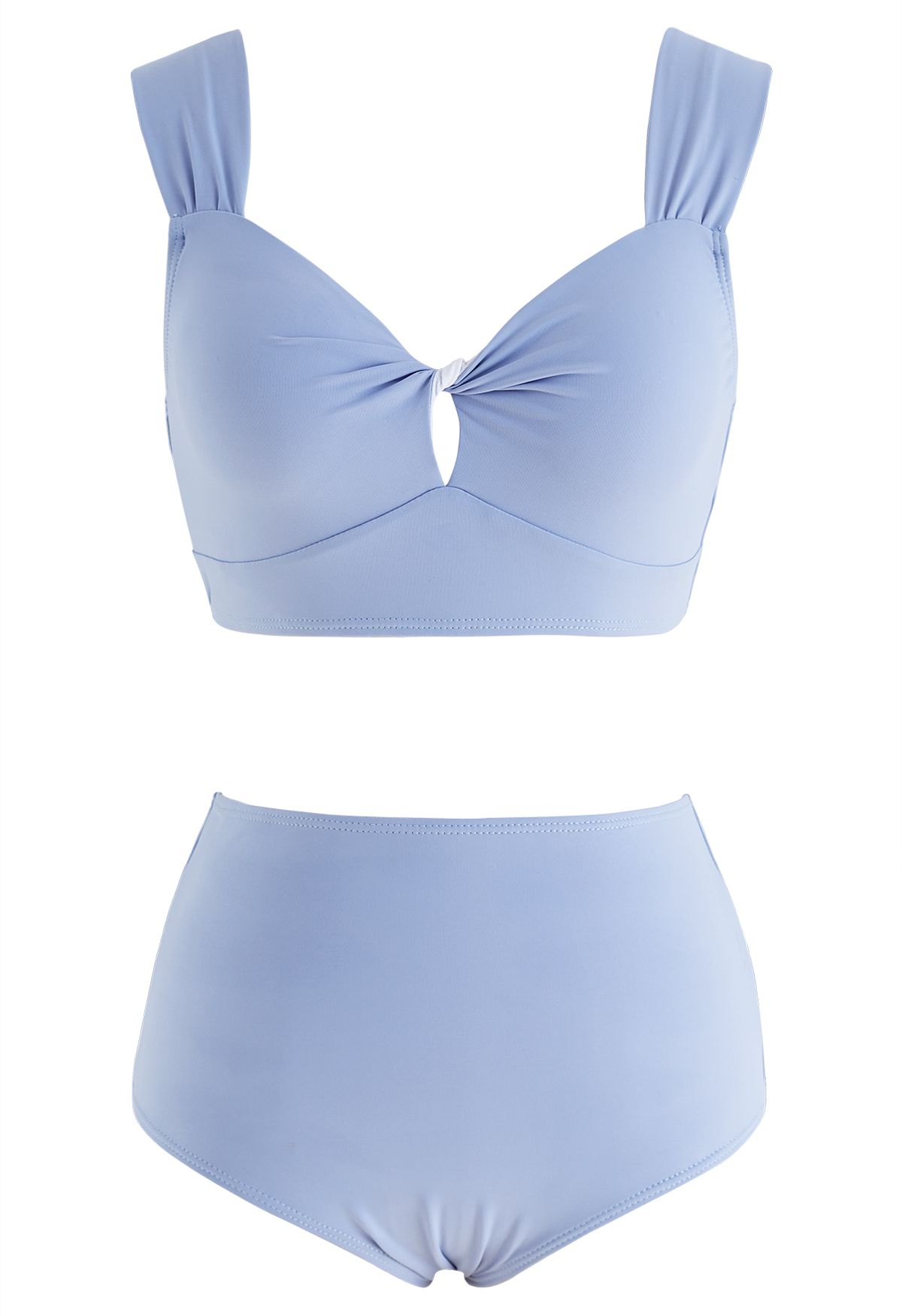 Twist Cutout Sky Blue Bikini Set