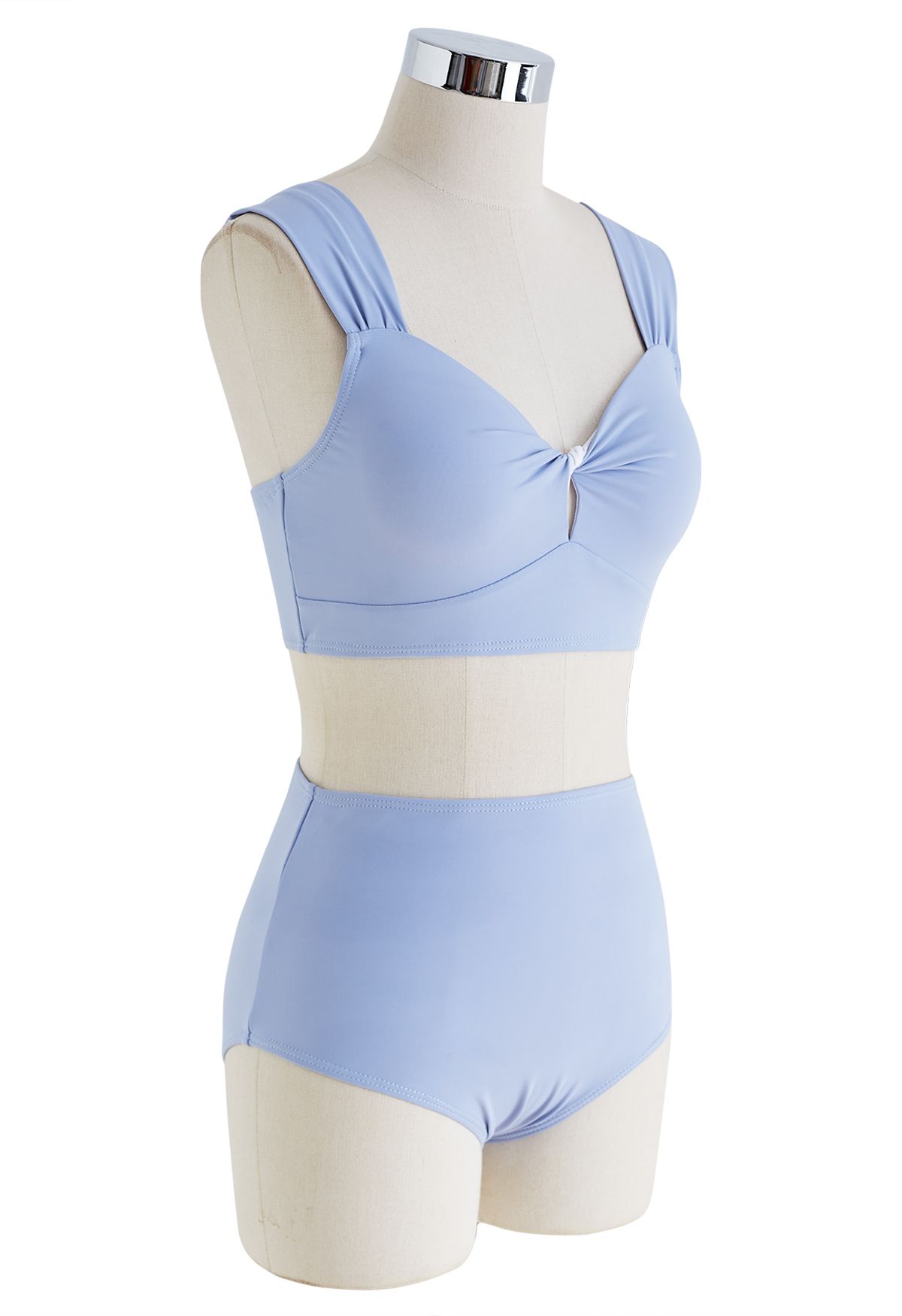 Twist Cutout Sky Blue Bikini Set