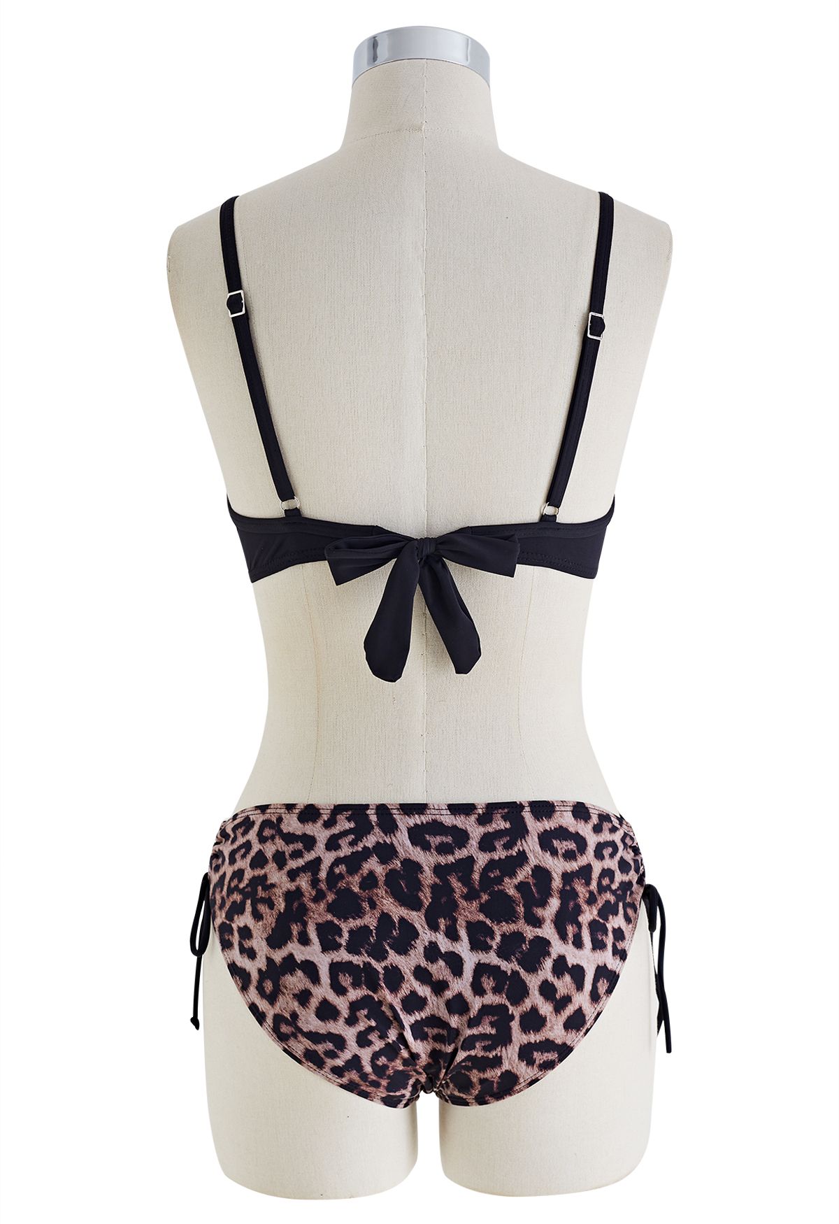 Leopard Print Brooch Trim Bikini Set