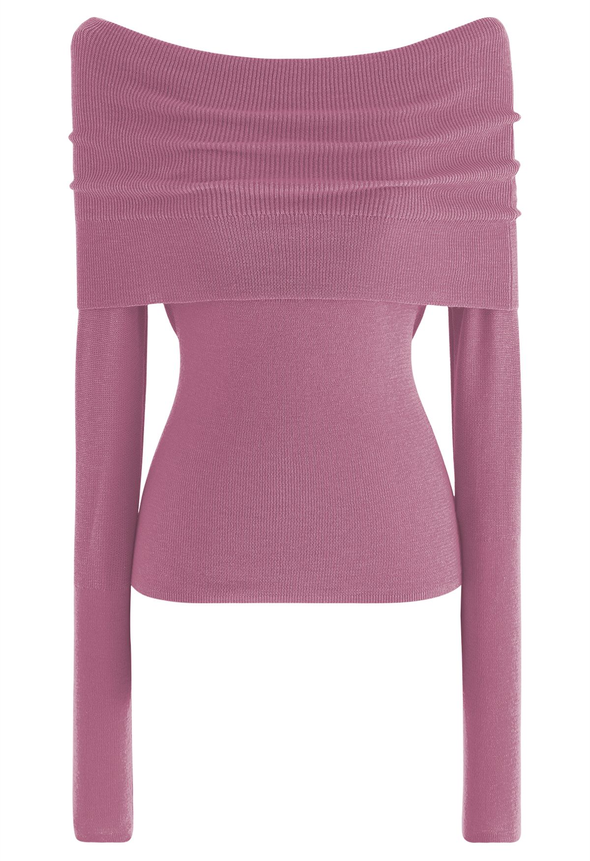 Petite Pink Knitted Fold Over Top, Petite