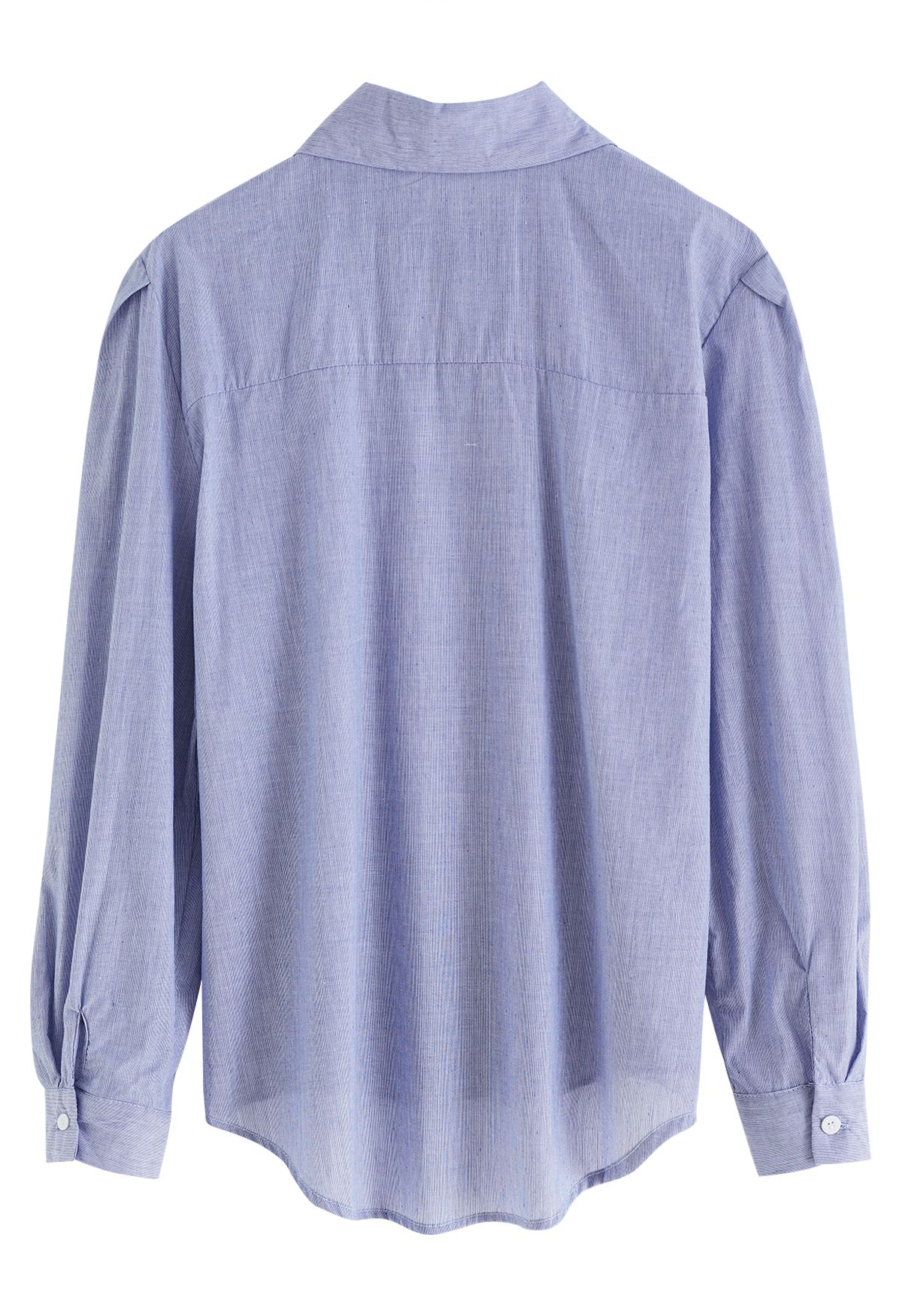 Bubble Sleeve Pinstripe Cotton Shirt in Blue - Retro, Indie and Unique ...