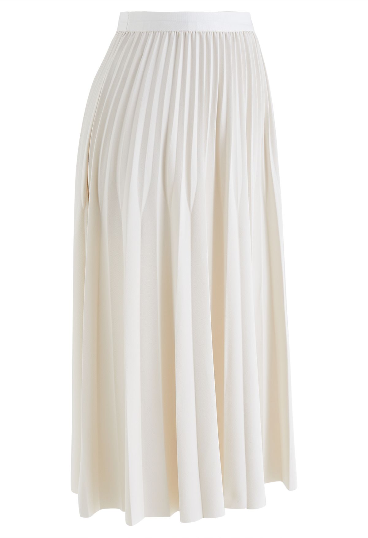 Ivory Pleated Midi Skirt