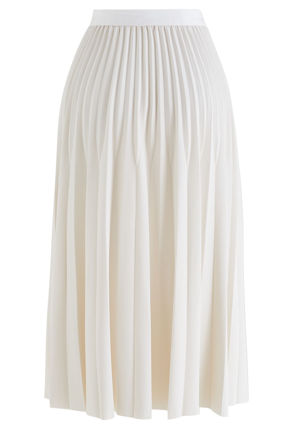 Ivory Pleated Midi Skirt