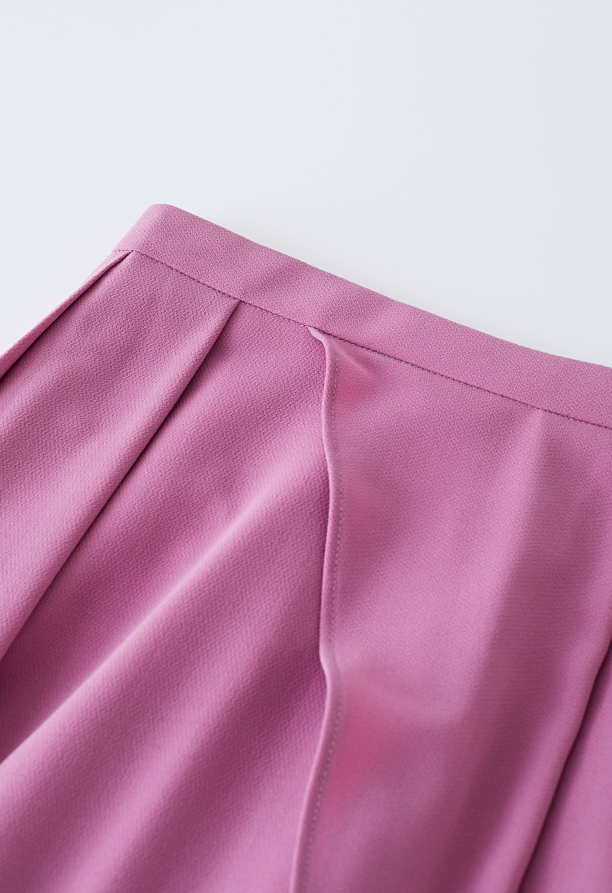 Tulip Pleated Ruched Maxi Skirt in Magenta