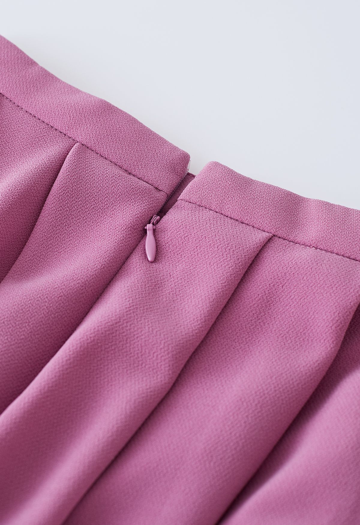 Tulip Pleated Ruched Maxi Skirt in Magenta