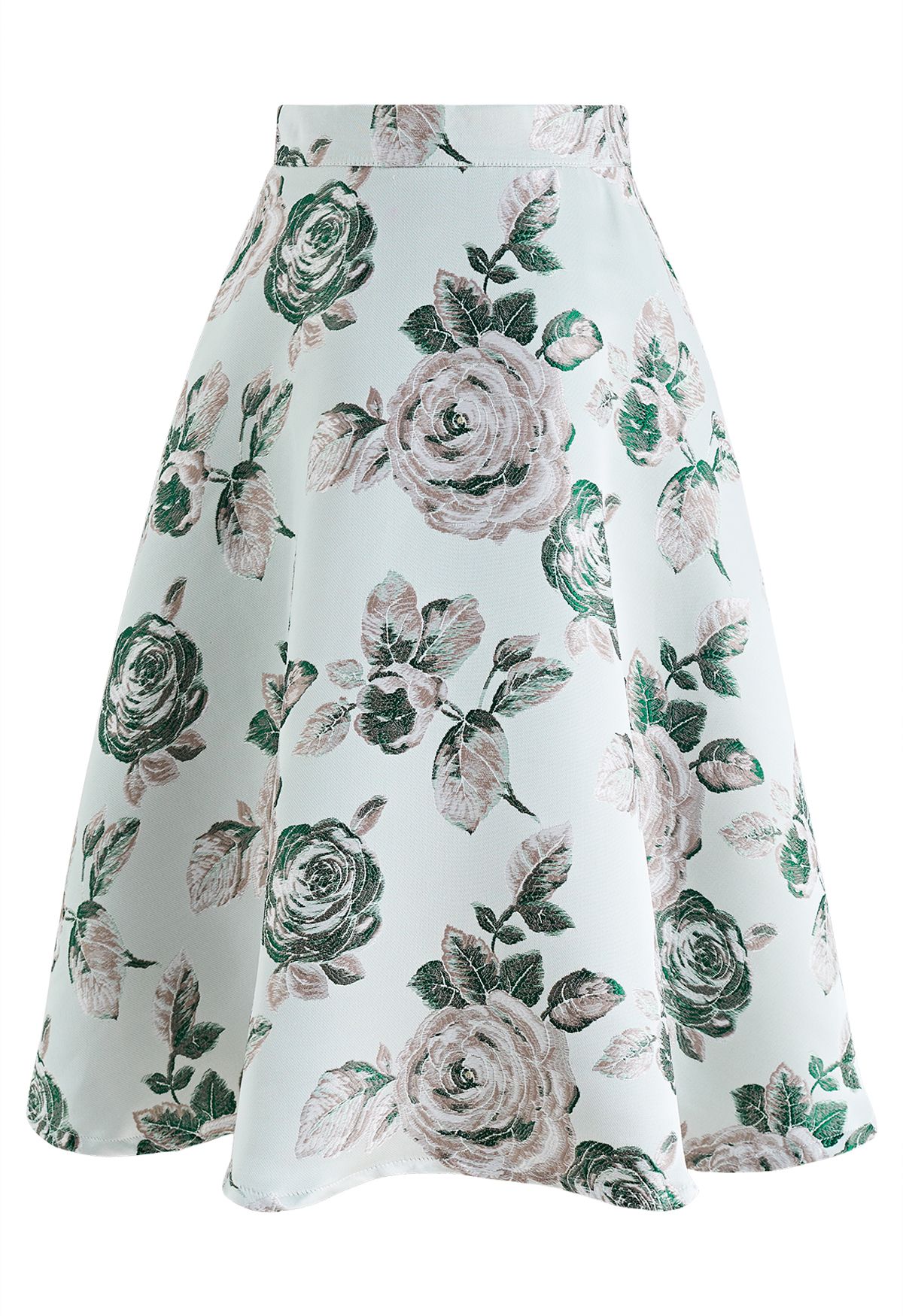 Cappuccino Rose Jacquard A-Line Skirt