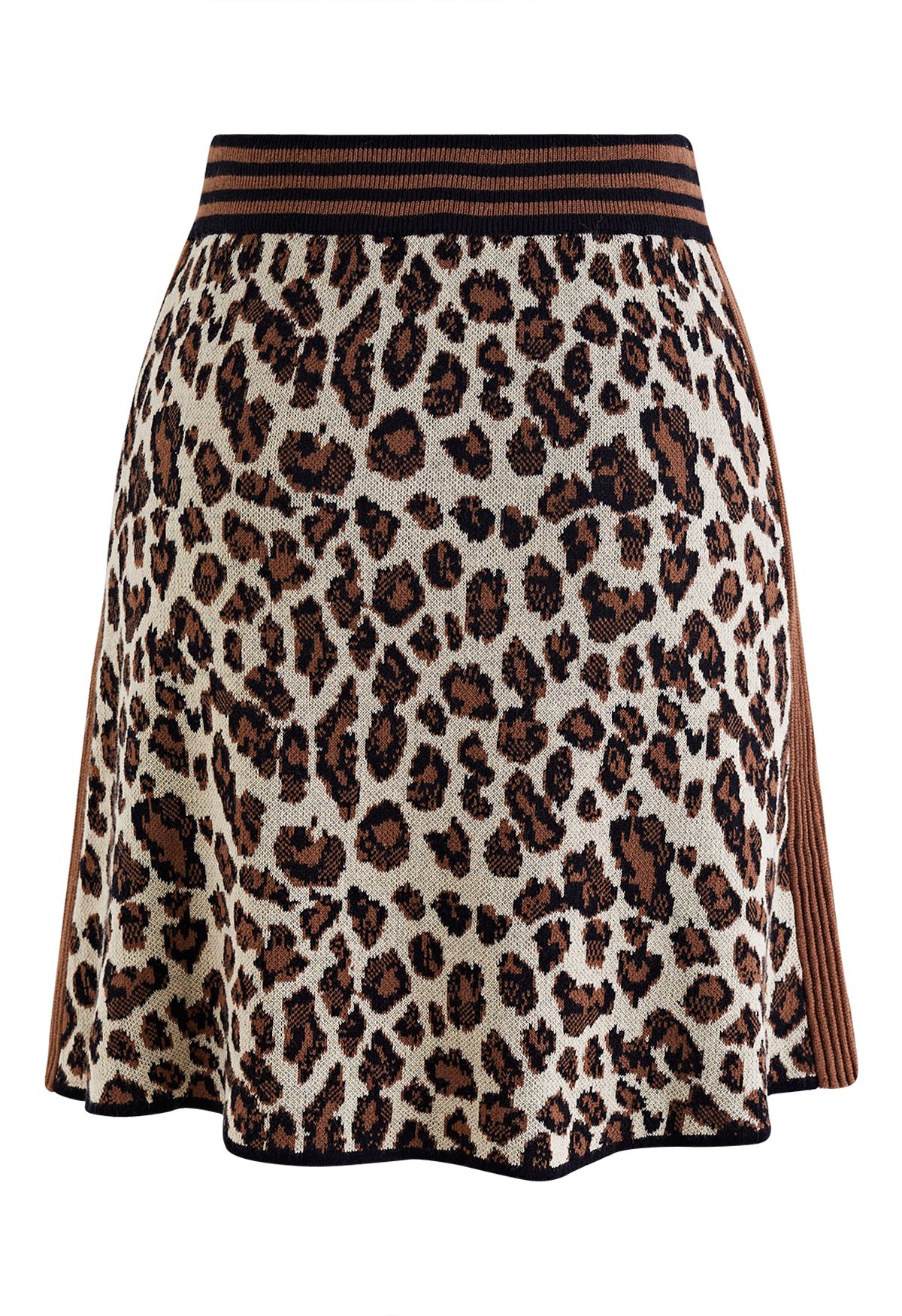 Leopard Print Knit Mini Skirt - Retro, Indie and Unique Fashion