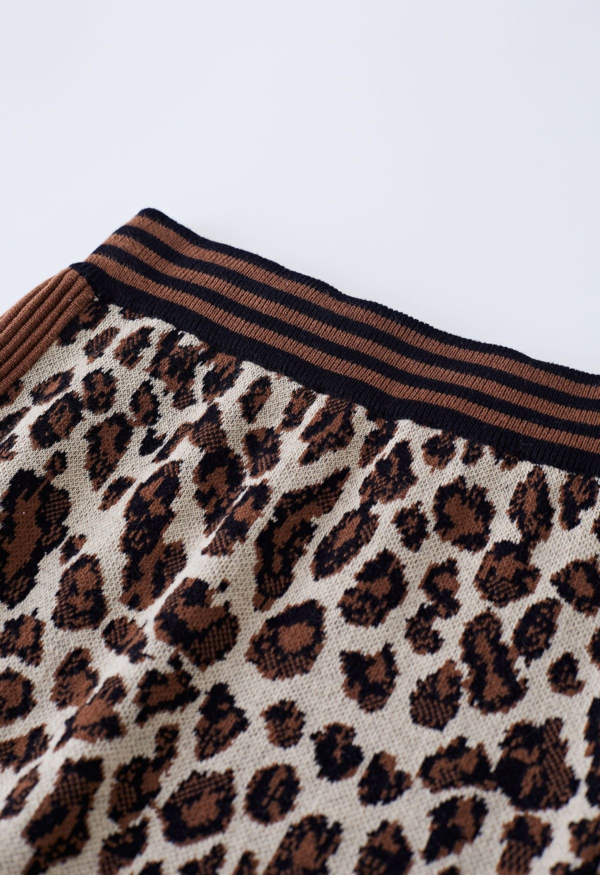 Leopard Print Knit Mini Skirt