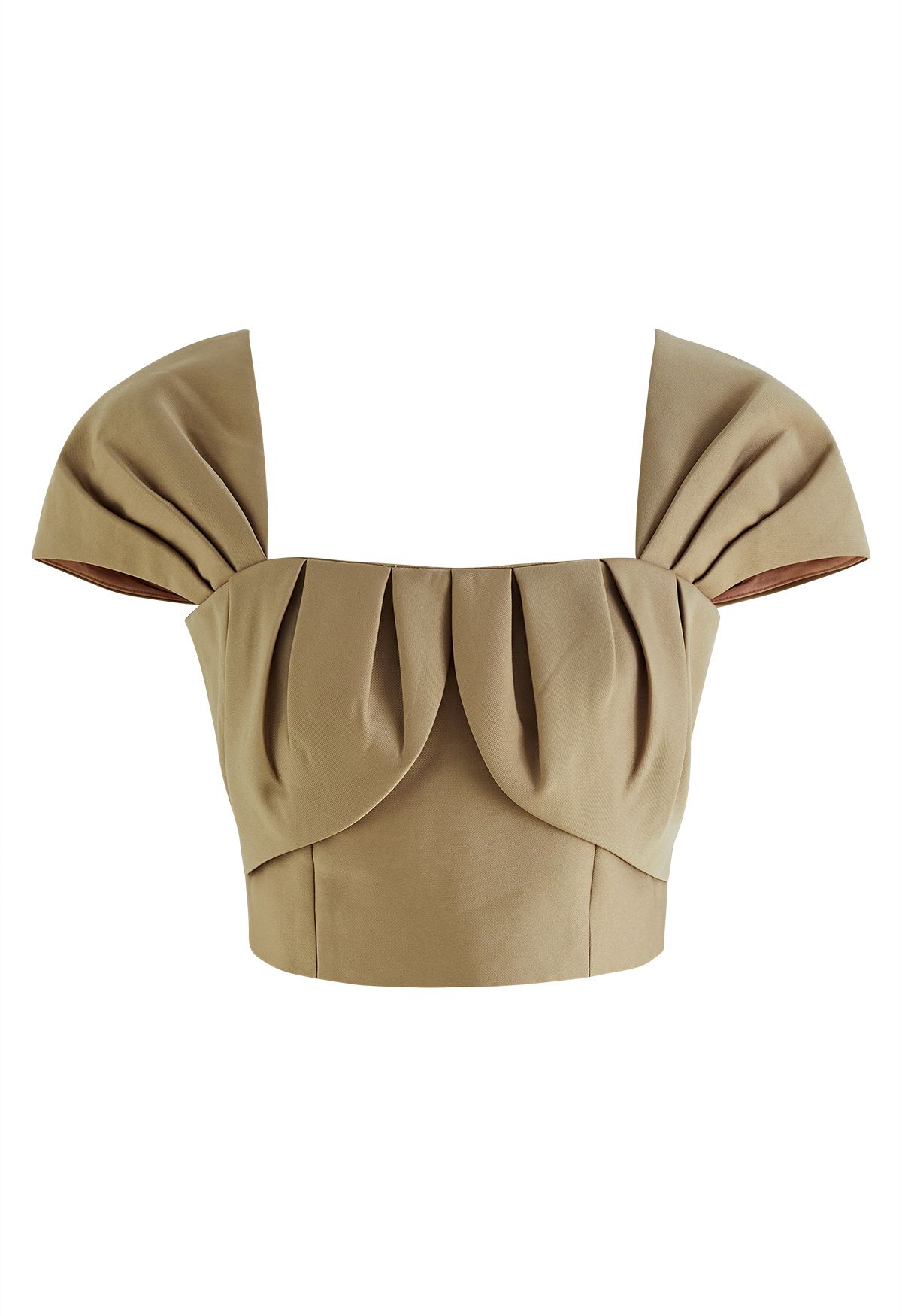 Pleated Detail Sleeveless Crop Top