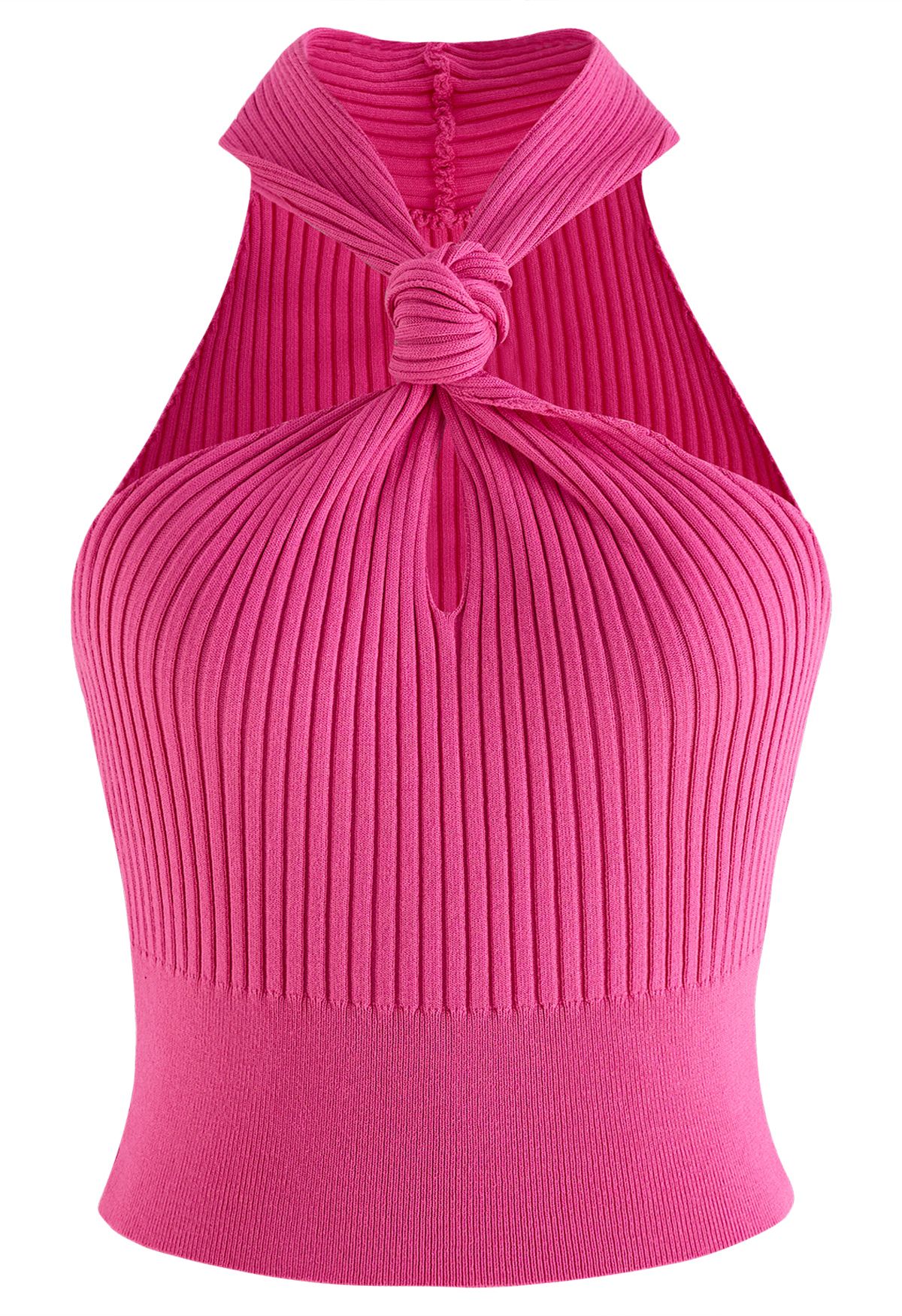 Cotton Halter Neck Bralette Crop Top - Pink 2948