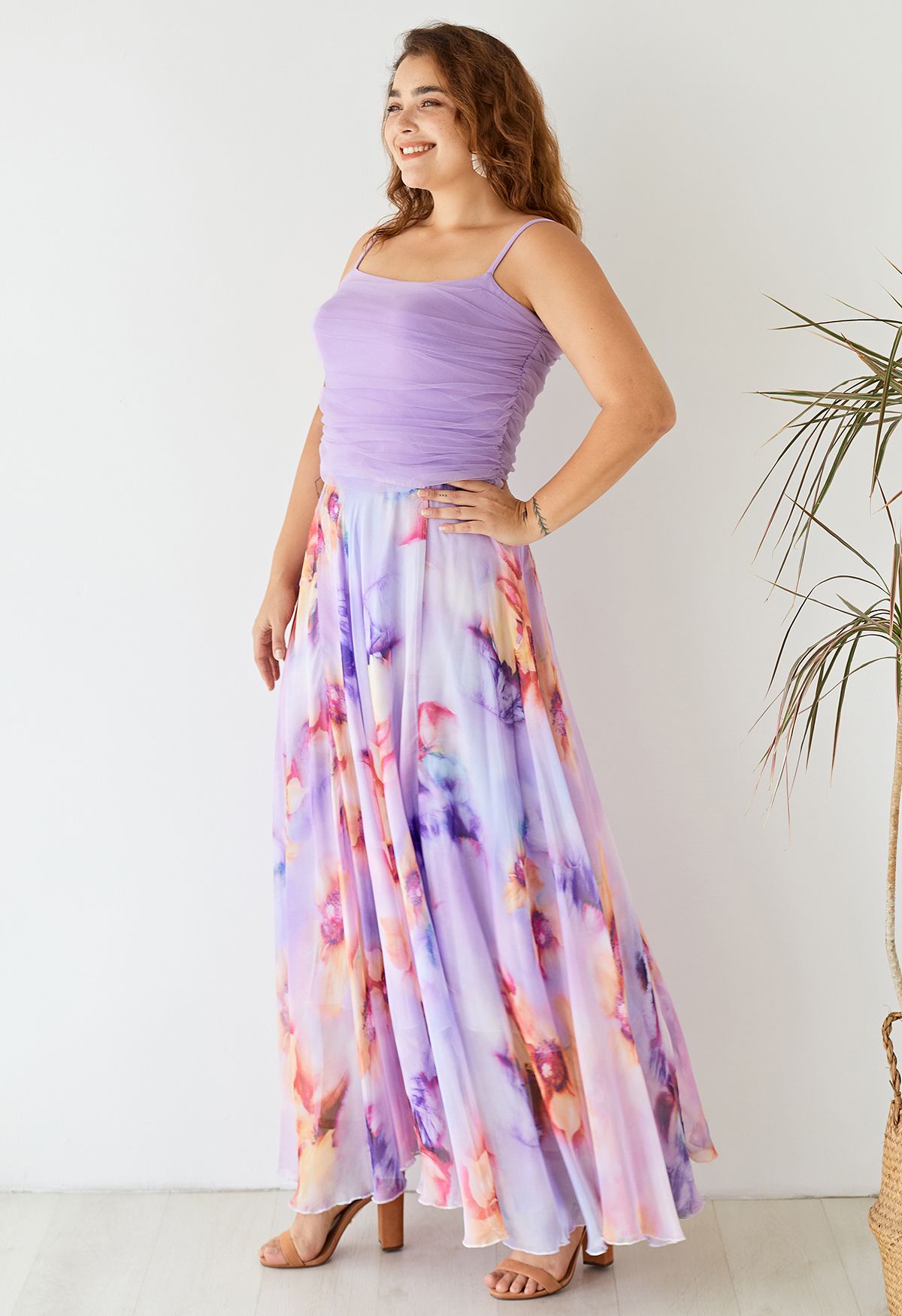 Chicwish, Skirts, Tropical Floral Watercolor Maxi Skirt