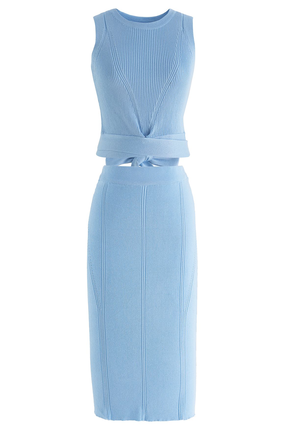 Light blue knit pencil skirt hotsell