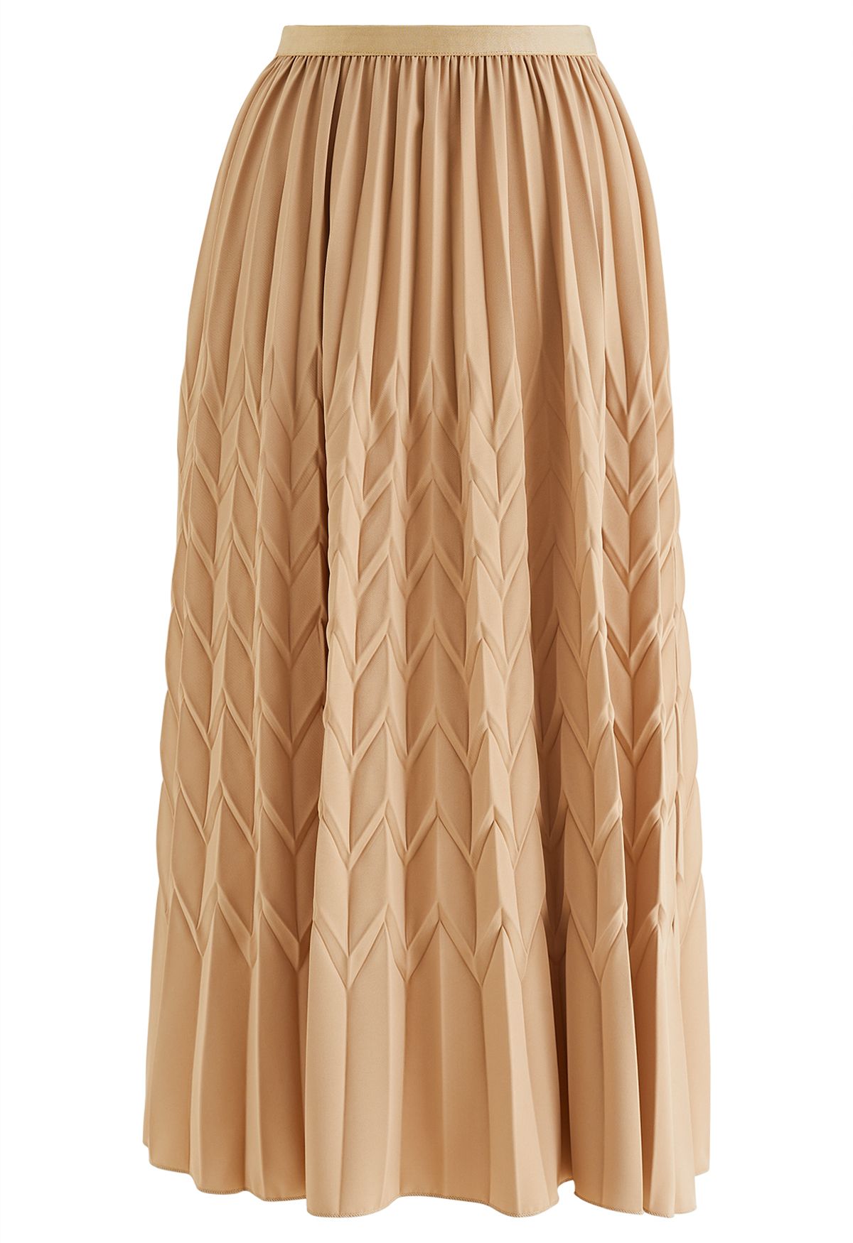 Tan pleated shop skirt knee length