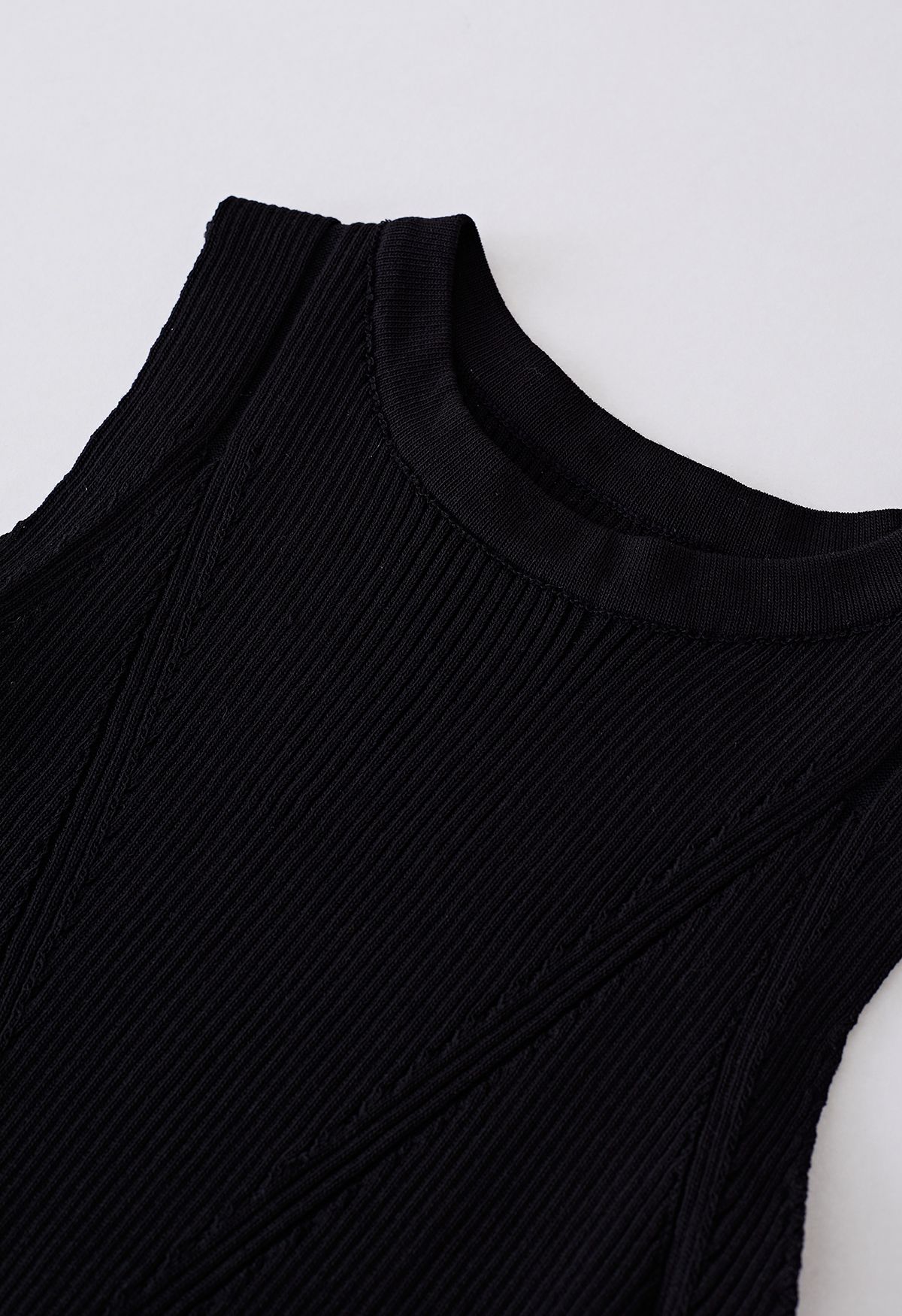 Tie Waist Knit Tank Top in Black - Retro, Indie and Unique Fashion