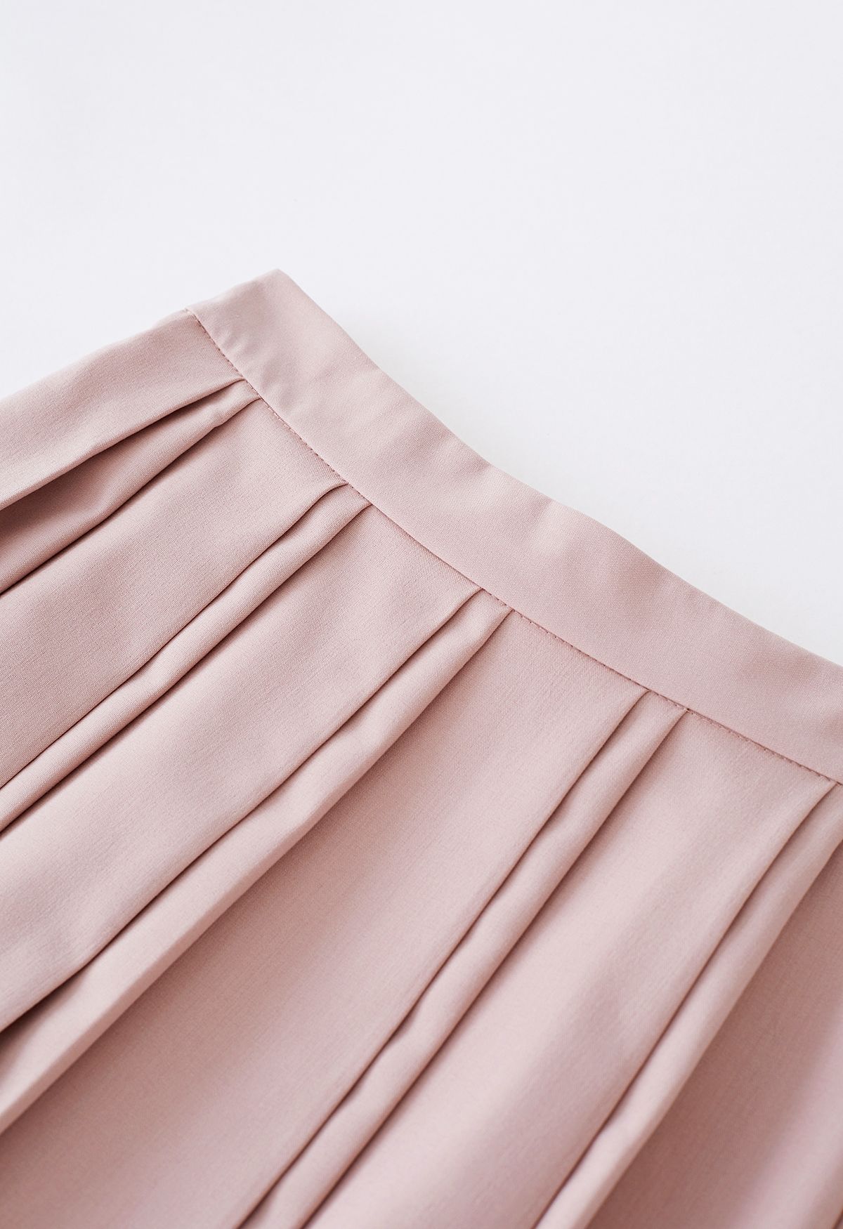 Double Pleated Midi Skirt in Pink