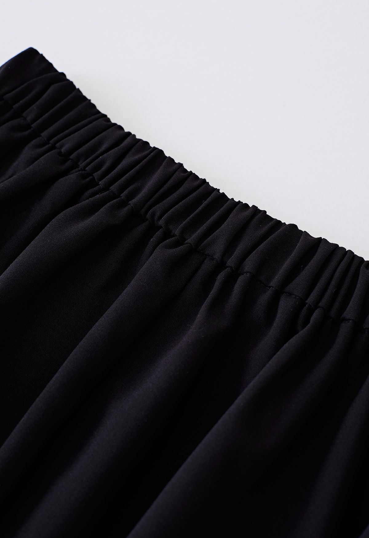 Double Pleated Midi Skirt in Black