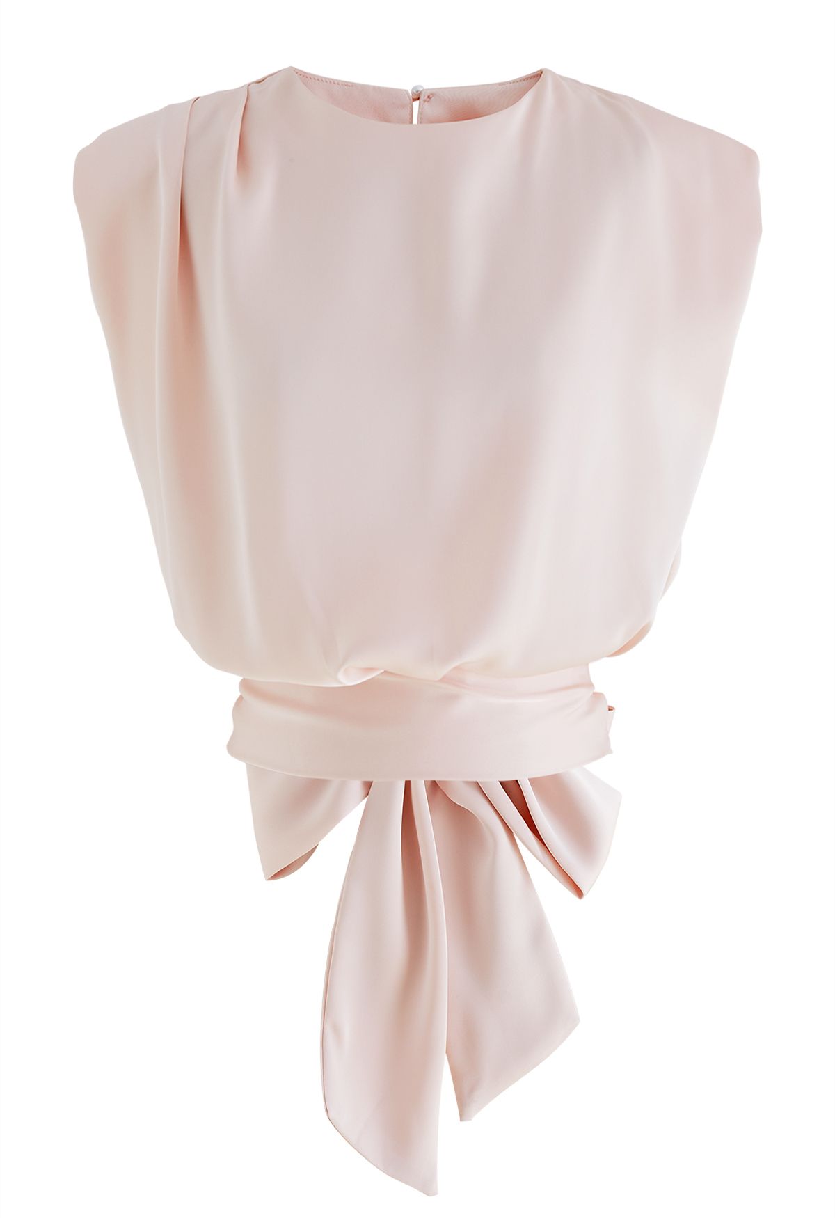 Satin Tie Back Sleeveless Top in Pink - Retro, Indie and Unique Fashion