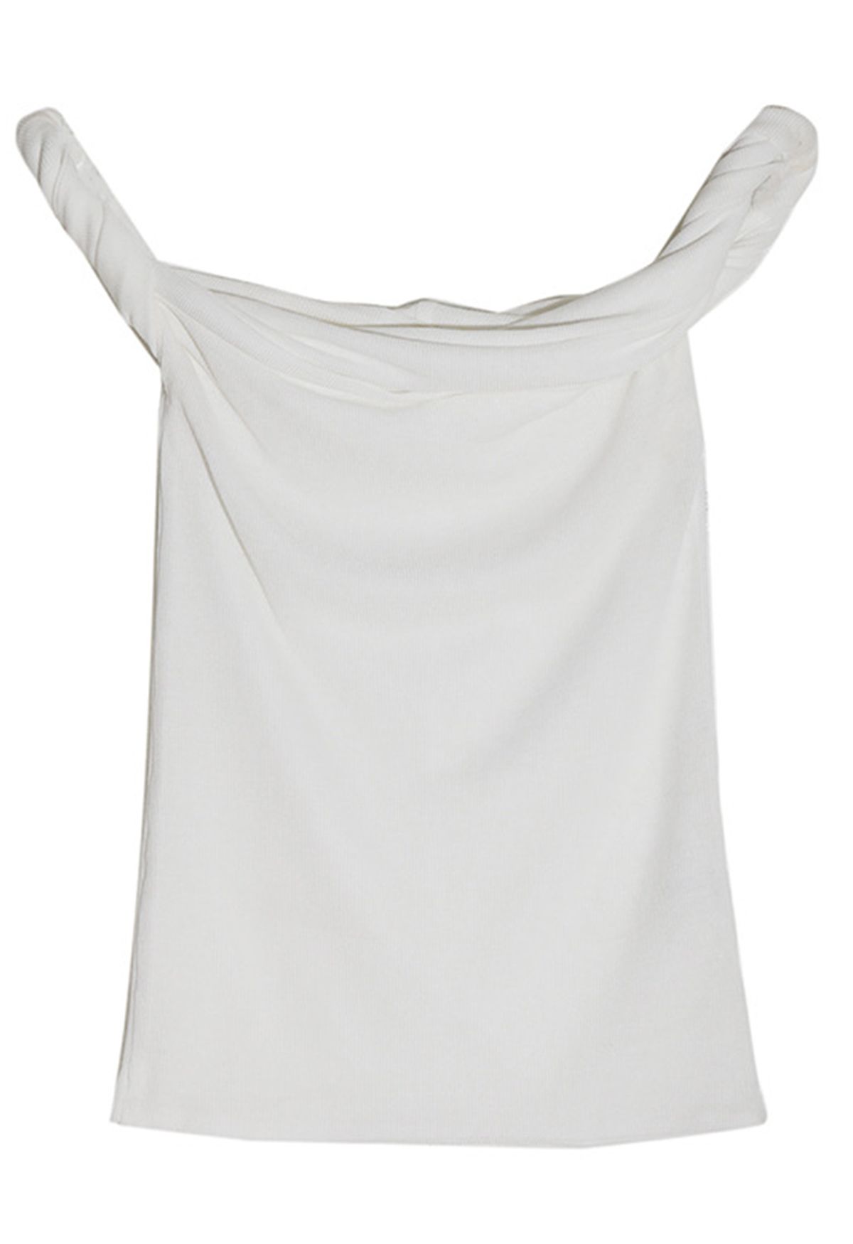 Twisted Off-Shoulder Sleeveless Top in White