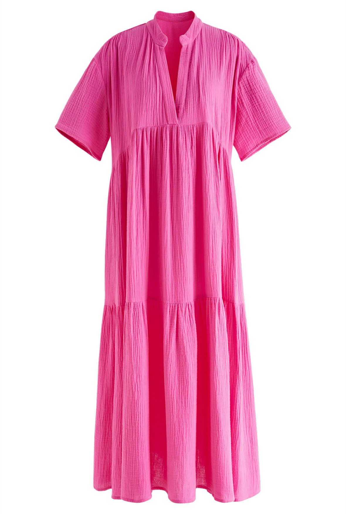 Laidback Flowy Maxi Dress in Hot Pink