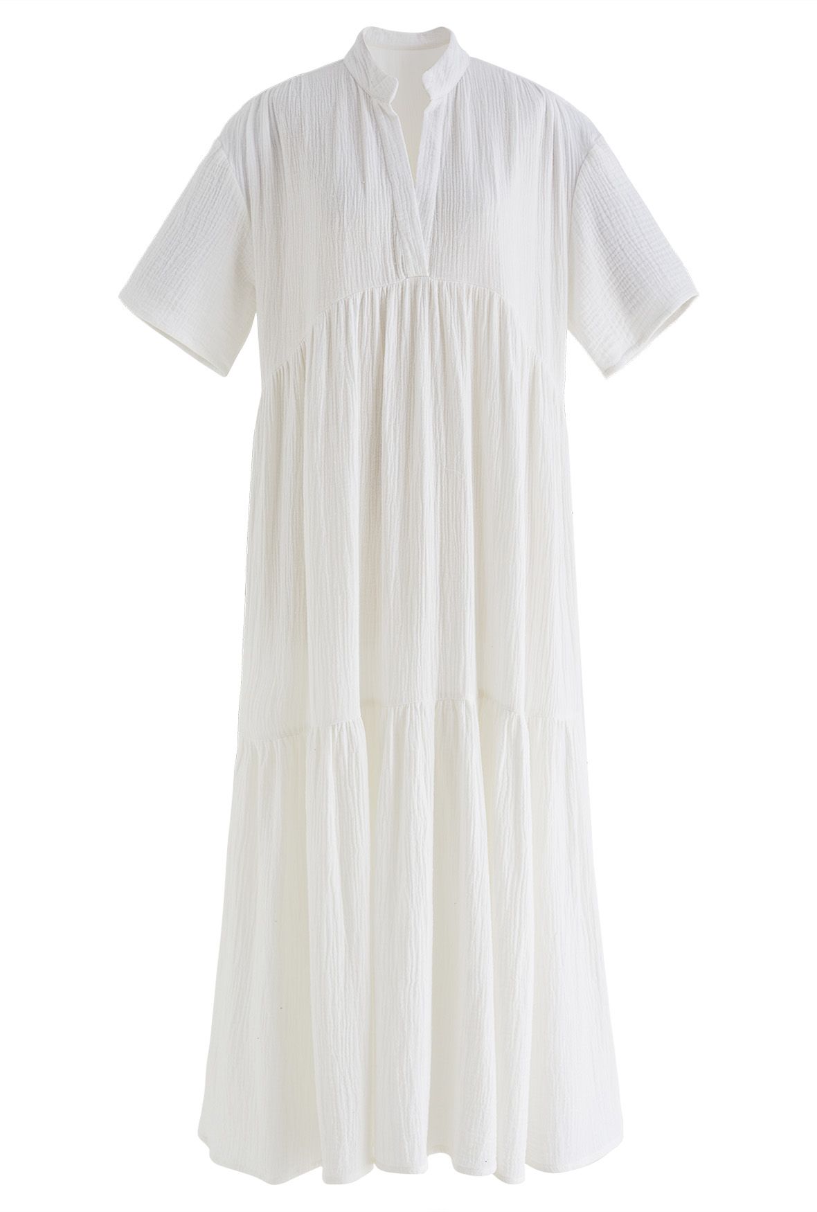 Laidback Flowy Maxi Dress in White