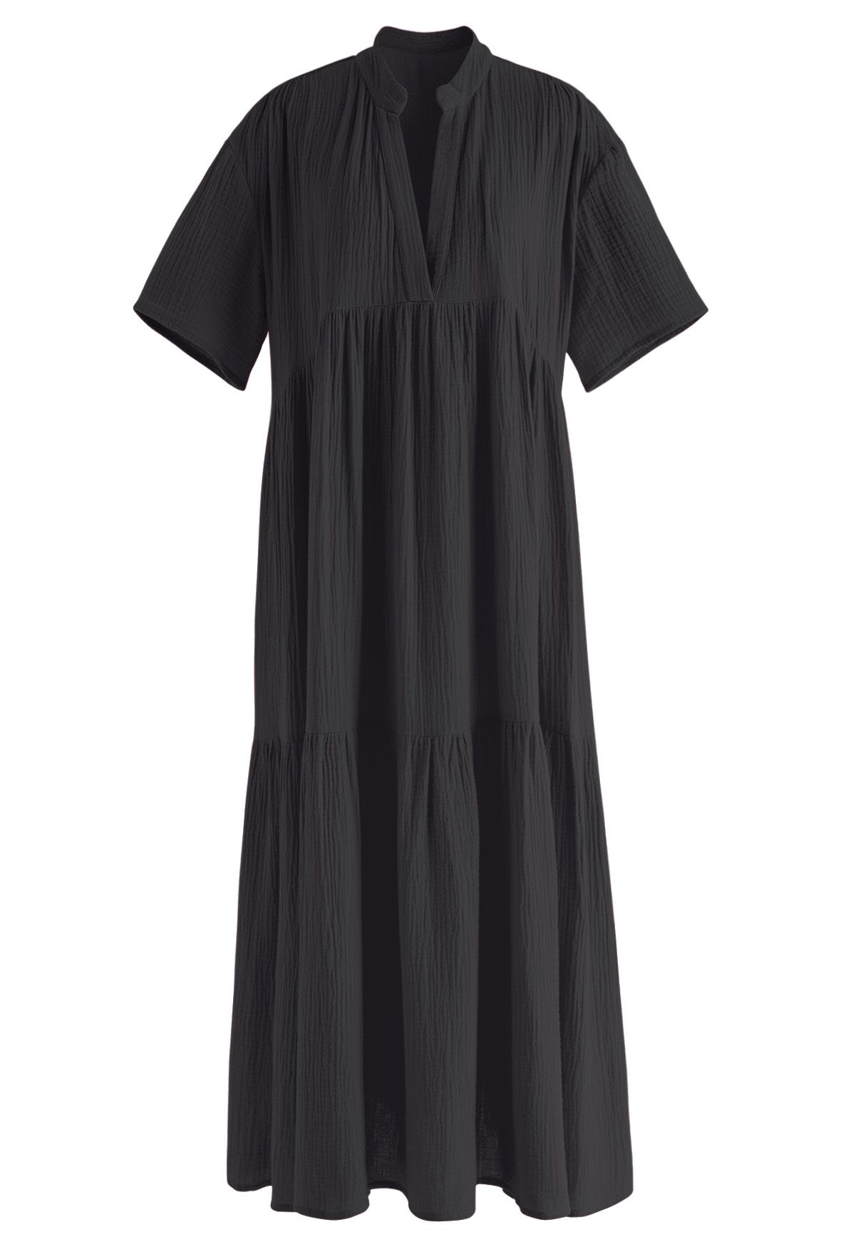 Laidback Flowy Maxi Dress in Black