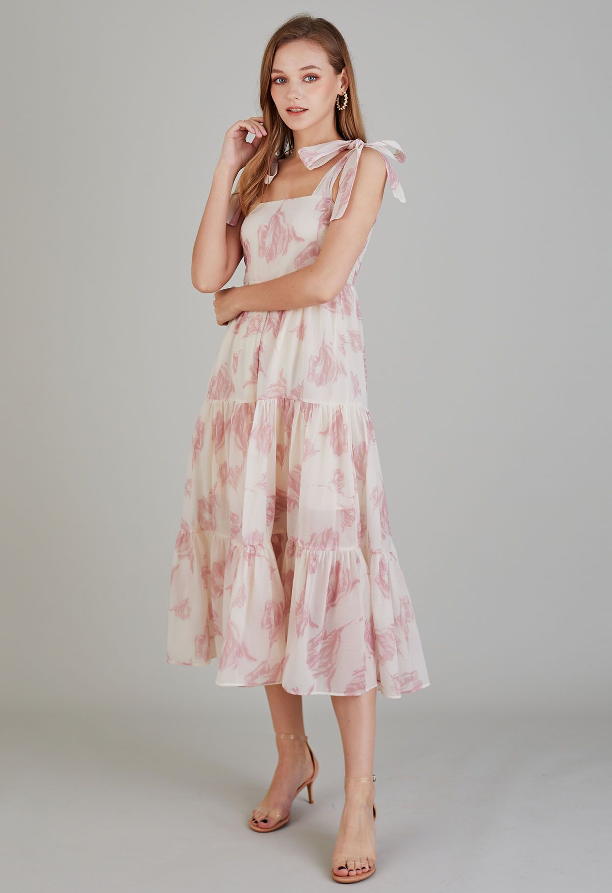 Sun-Soaked Floral Tie-Strap Maxi Dress - Retro, Indie and Unique Fashion