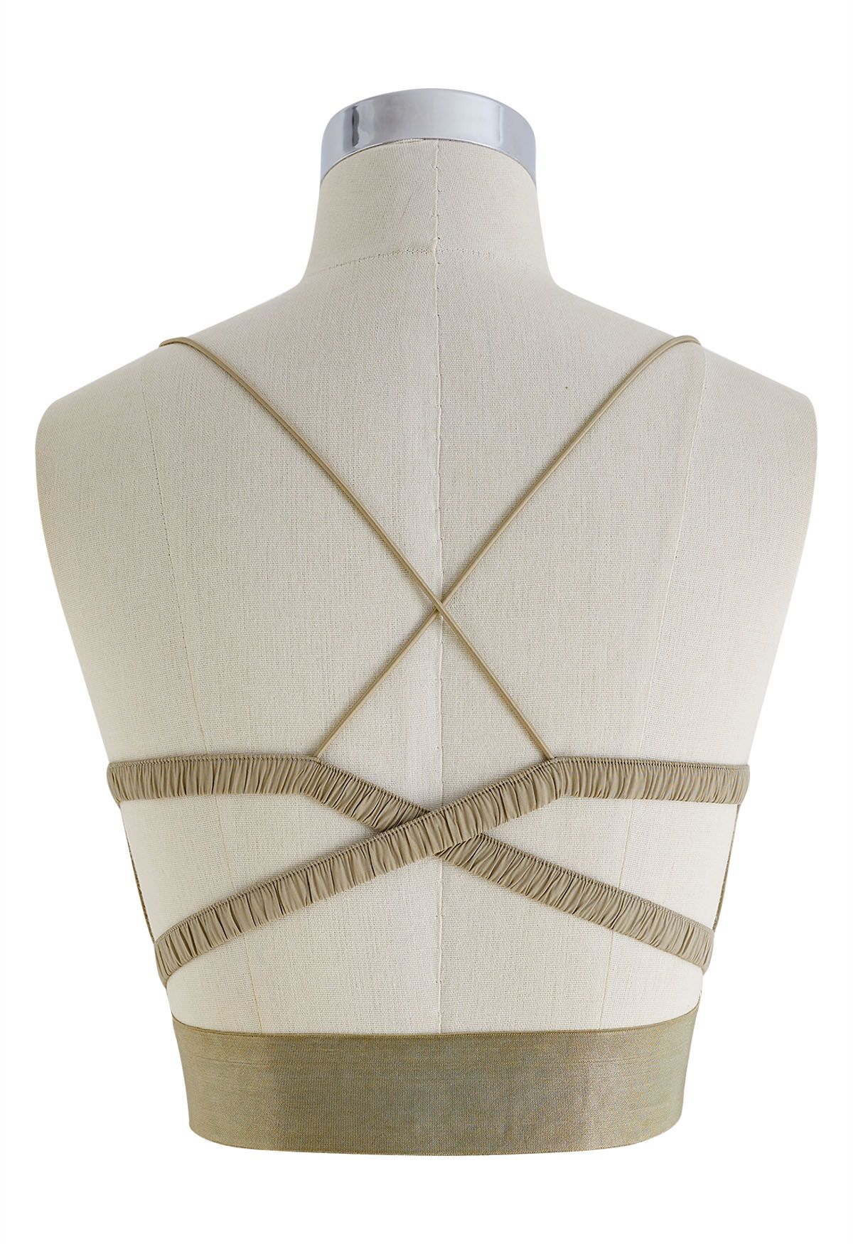 Crisscross Back Crop Cami Top in Sage