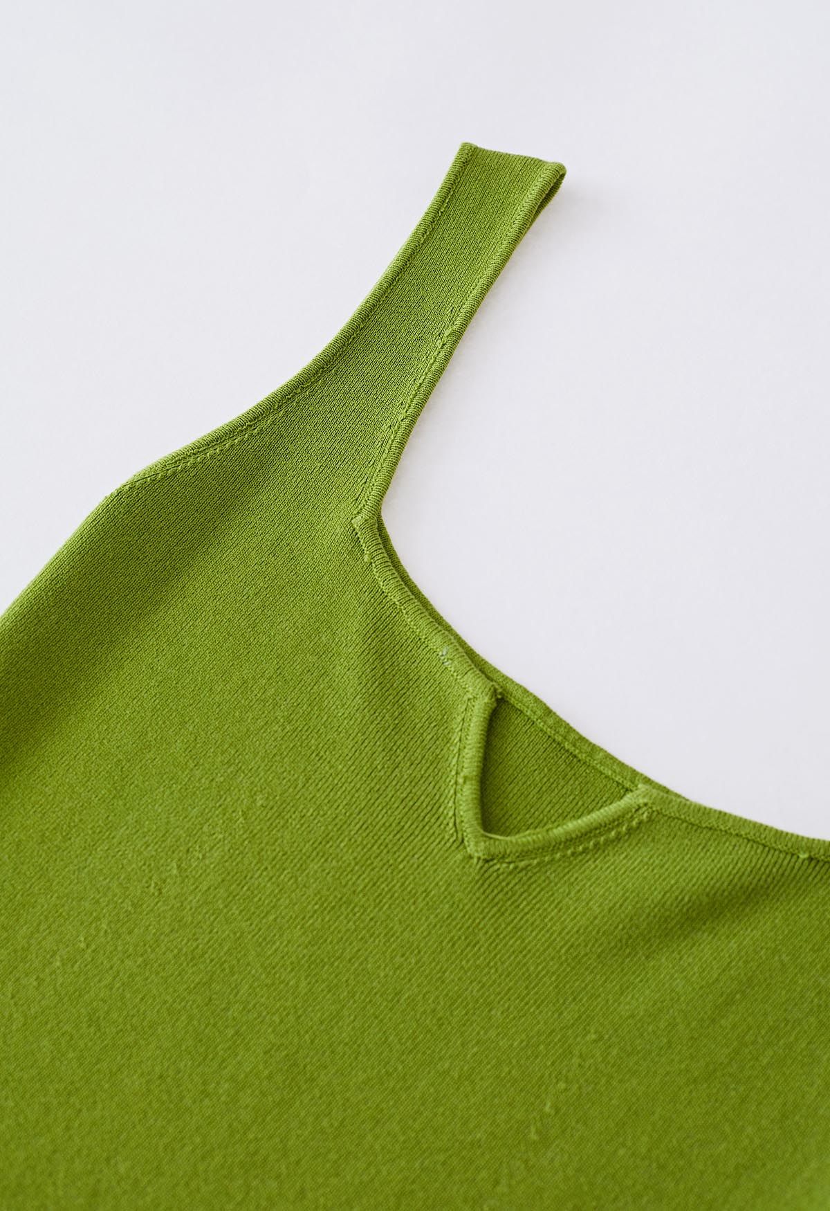 Notch Neckline Bodycon Knit Dress in Lime - Retro, Indie and Unique Fashion