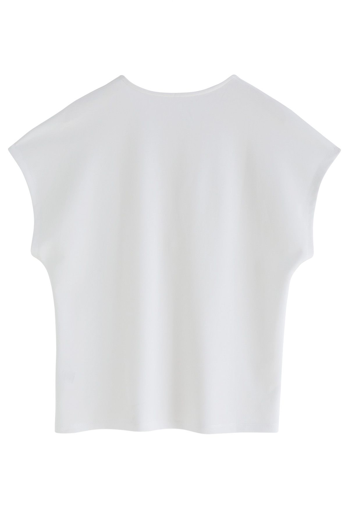 V-Neck Cotton T-Shirt in White