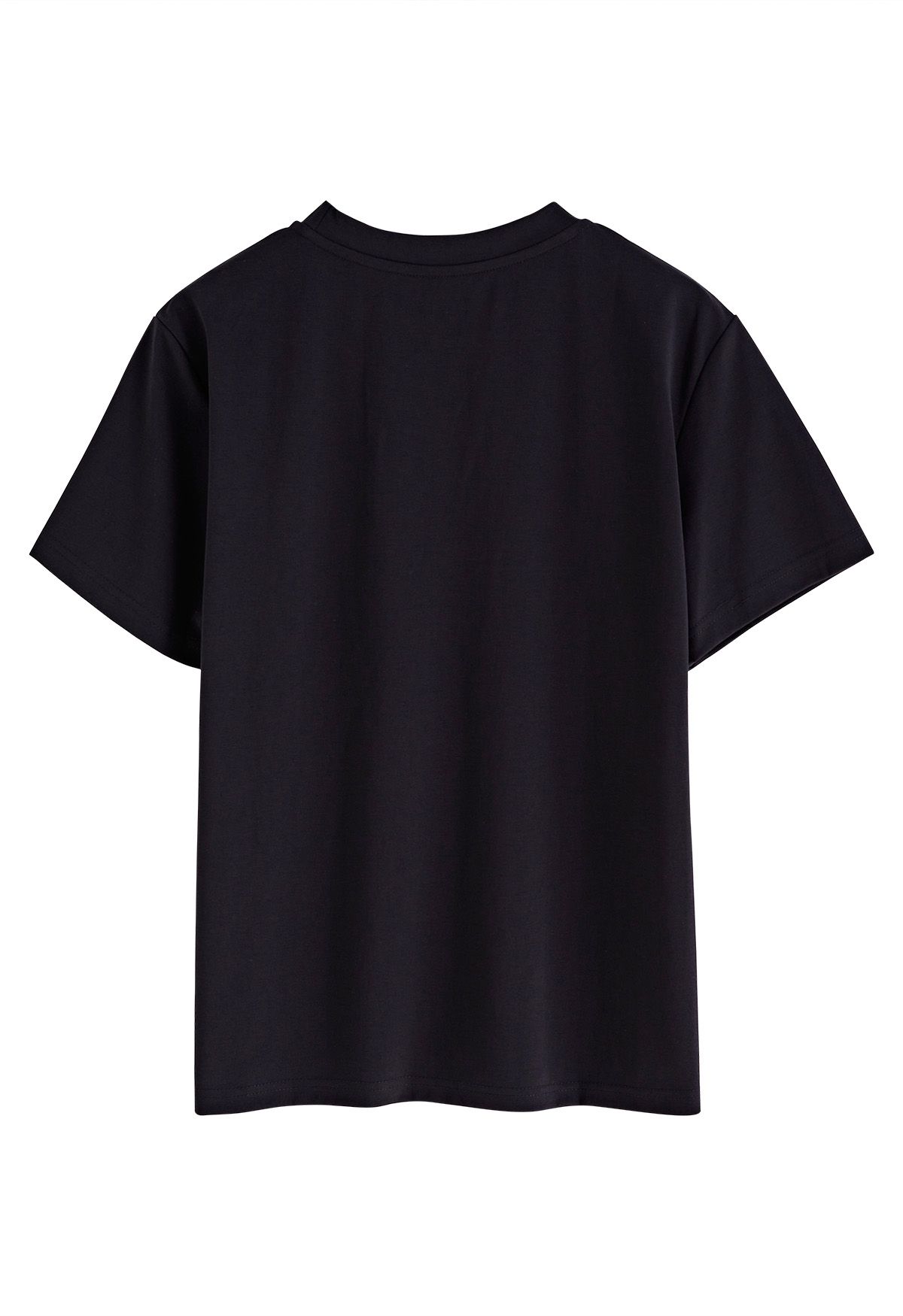 Vision Print Sequin Crew Neck T-Shirt in Black