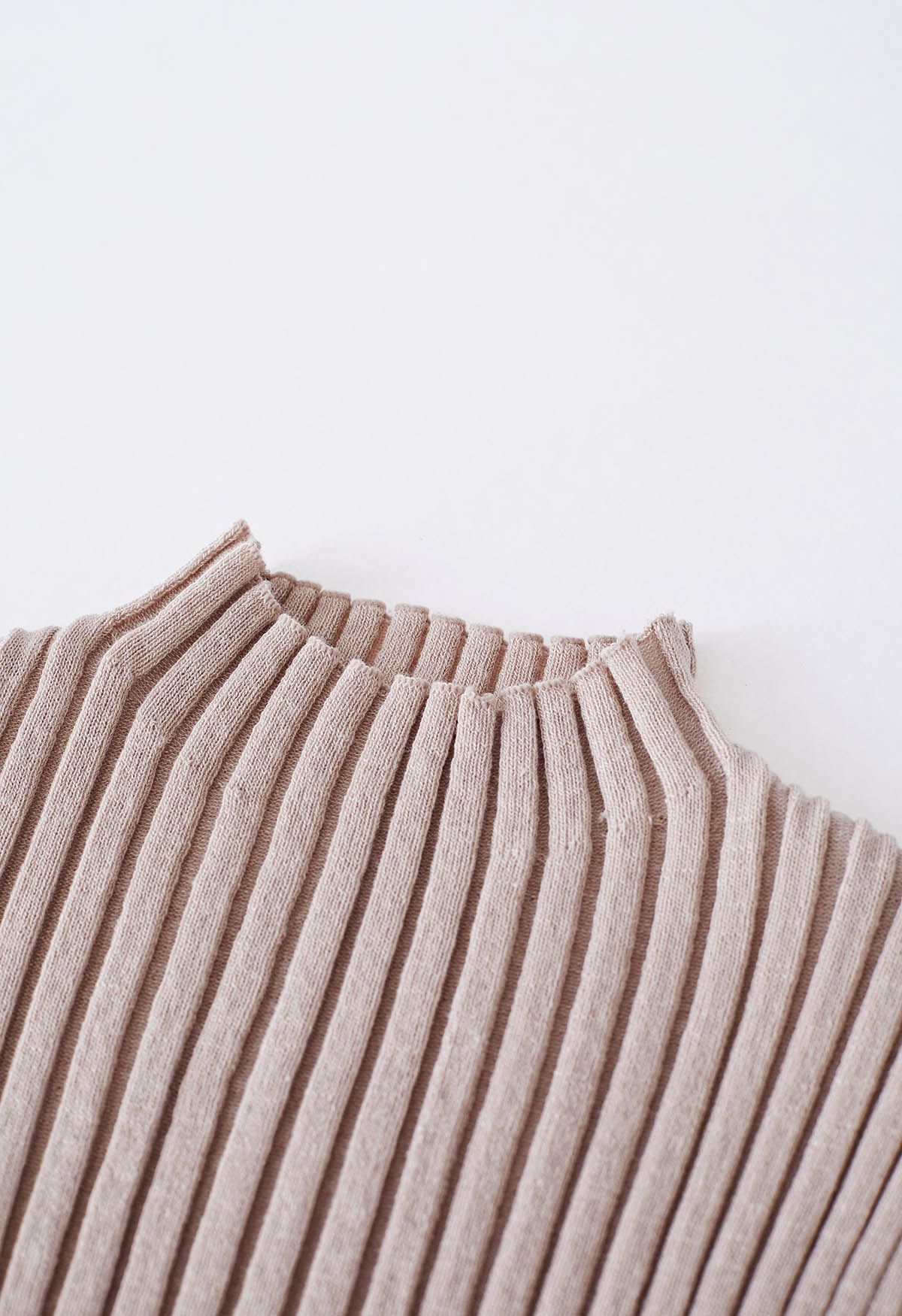 Mock Neck Sleeveless Rib Knit Top in Dusty Pink