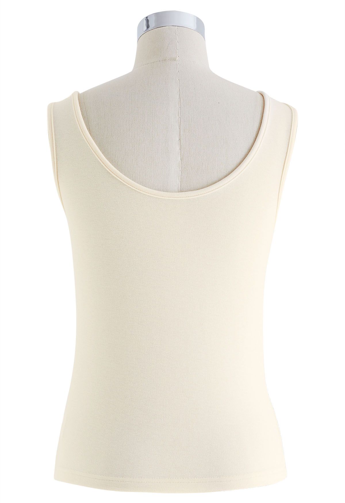 Asymmetric Twist Neckline Sleeveless Top in Cream - Retro, Indie and ...