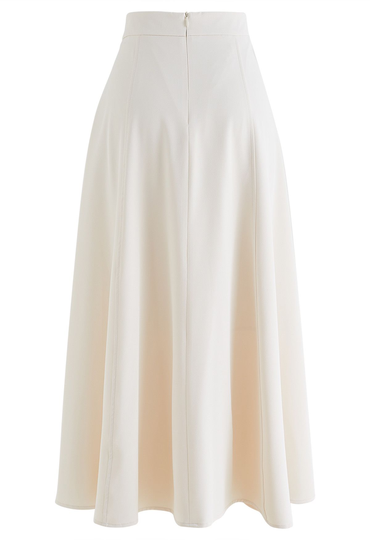 Golden Button Embellished Flare Maxi Skirt in Ivory - Retro, Indie and  Unique Fashion