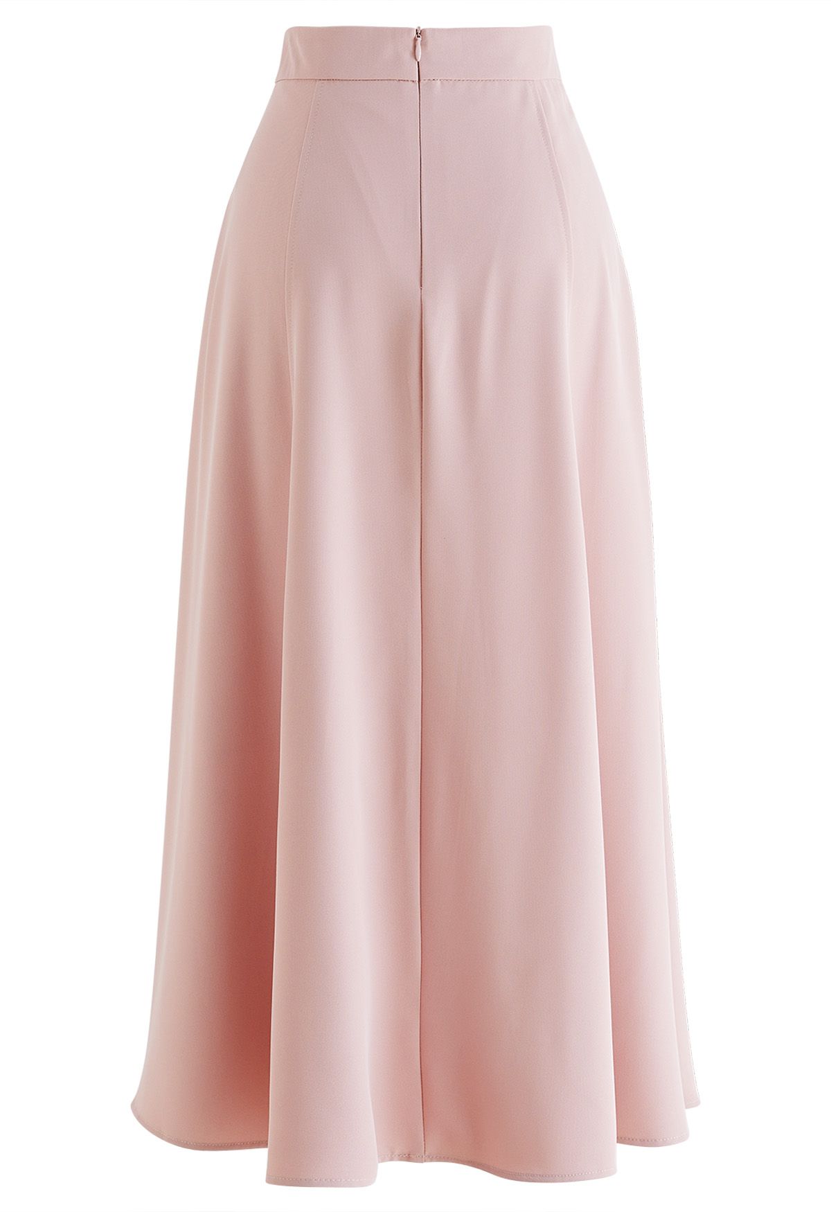 Golden Button Embellished Flare Maxi Skirt in Pink - Retro, Indie and ...