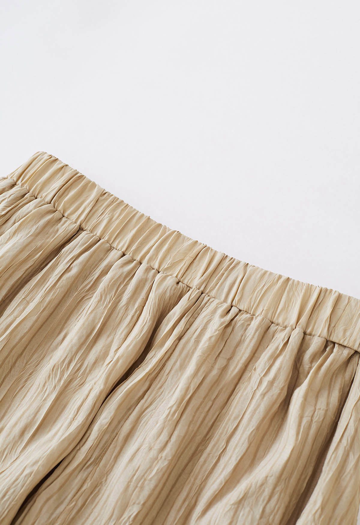 Striped Halter Top and Frilling Maxi Skirt Set in Light Tan