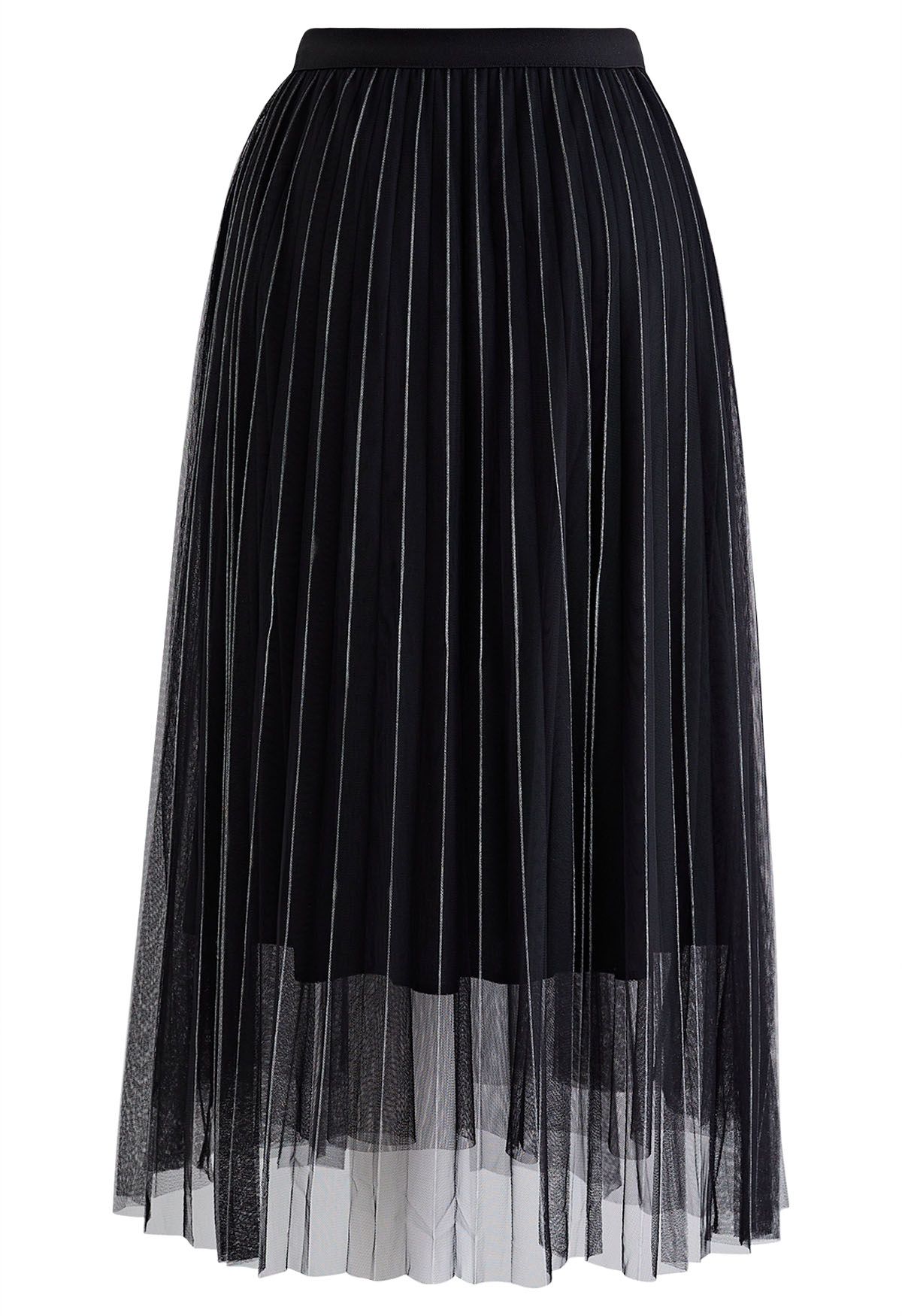 Pleated tulle shop midi skirt