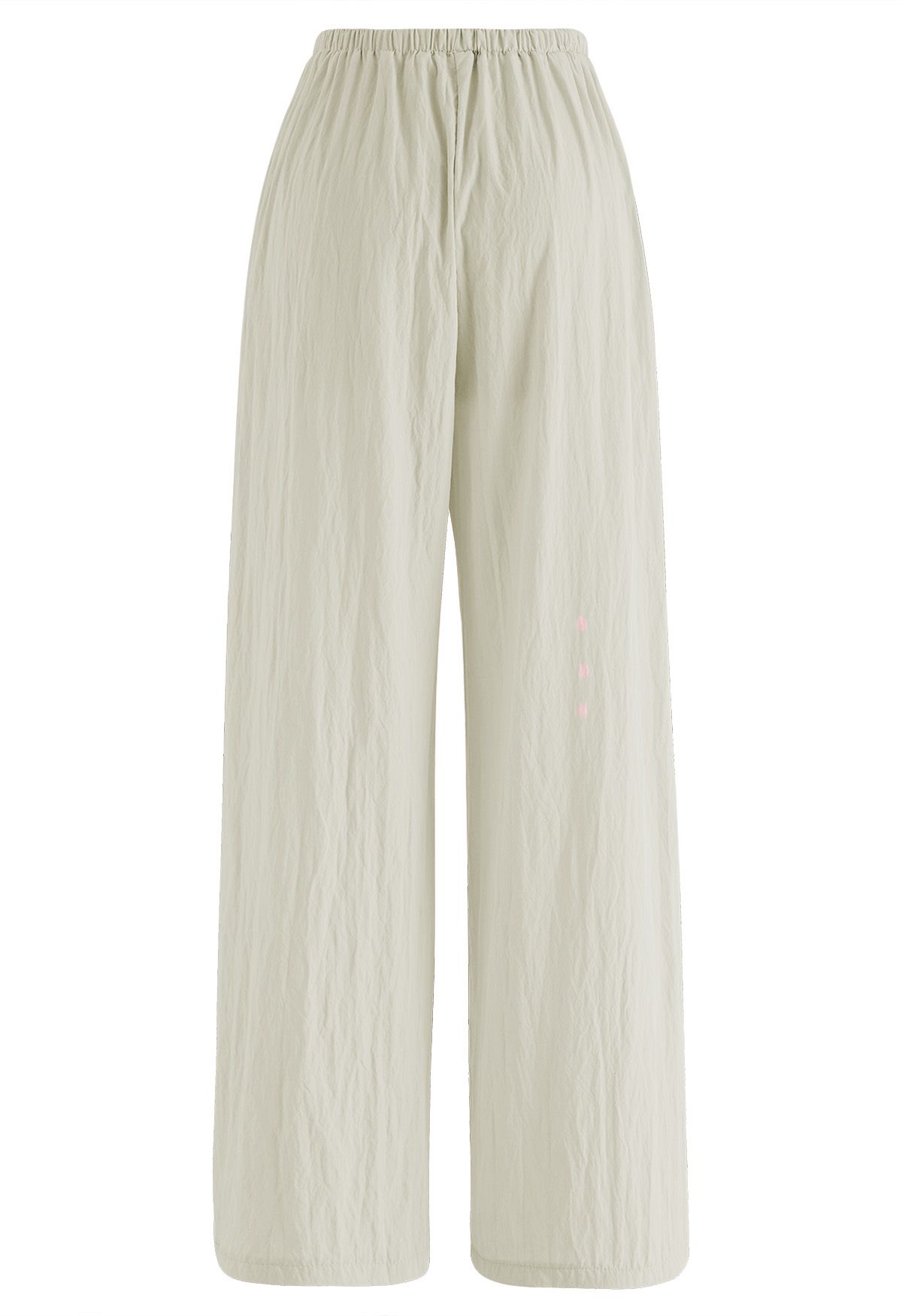 Elastic Drawstring Waist Straight Leg Pants in Sage