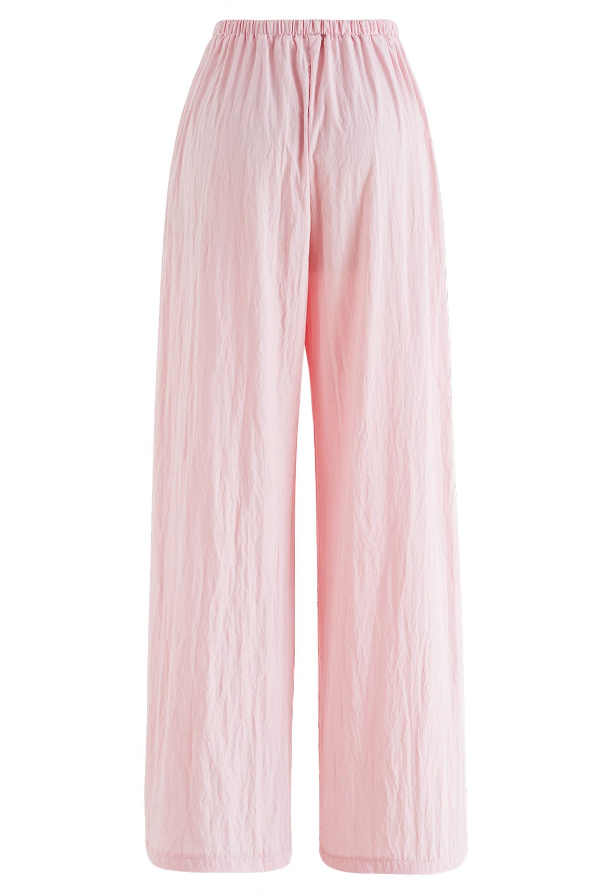 Elastic Drawstring Waist Straight Leg Pants in Pink