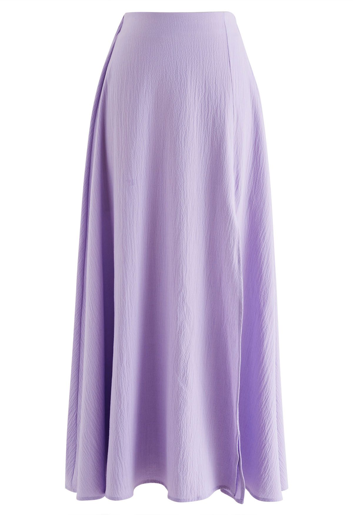 Twist V-Neck Crop Top and Maxi Skirt Set in Lilac