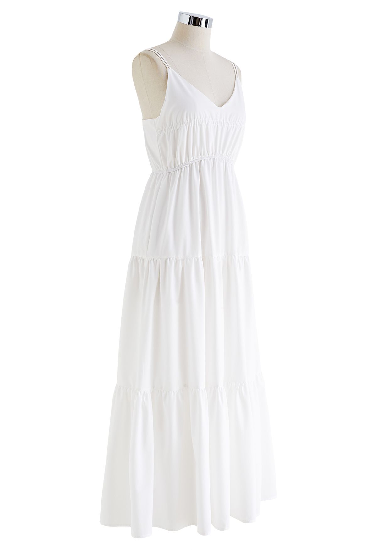 Double Straps Tie-Back Cami Dress in White - Retro, Indie and Unique ...