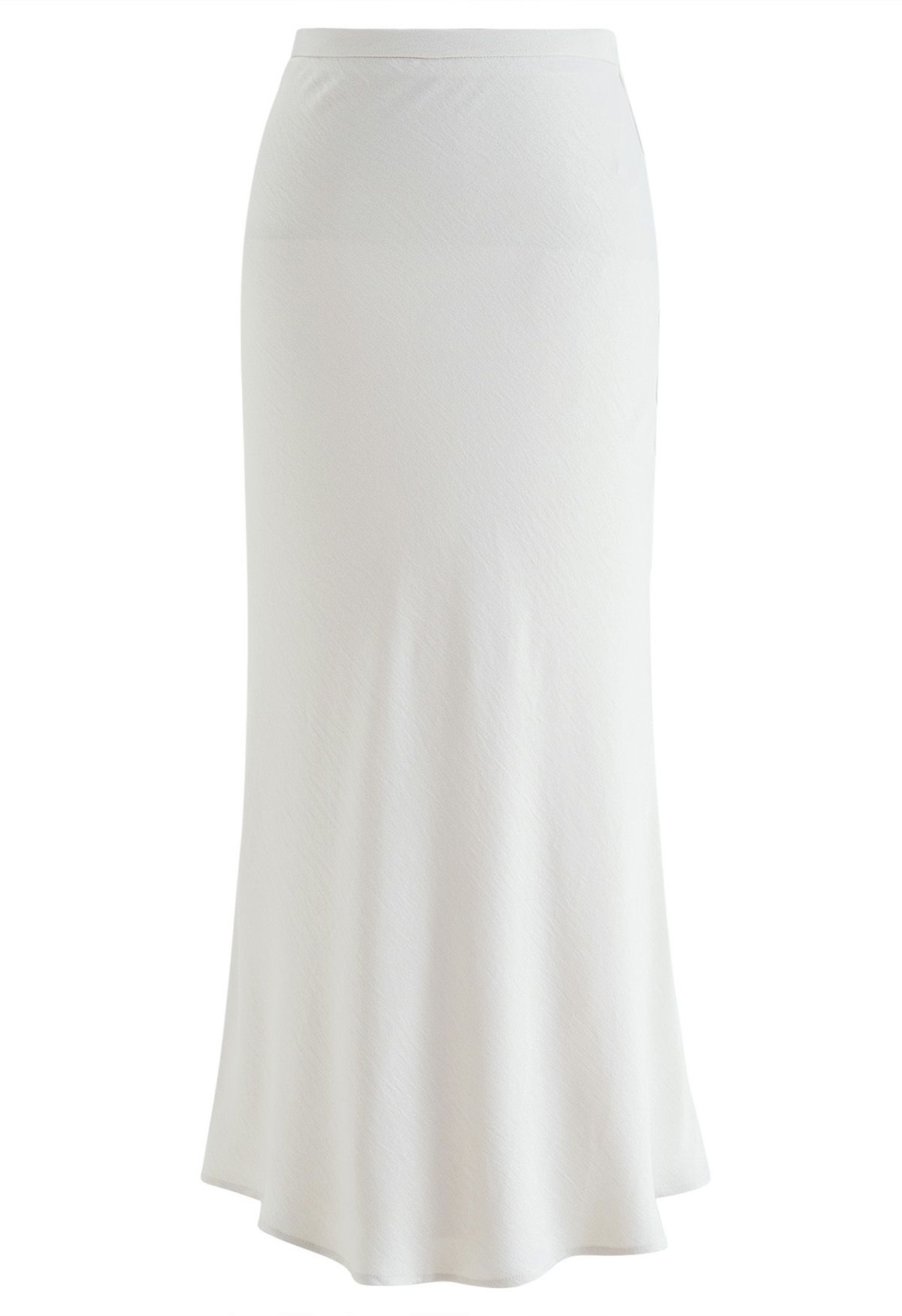 Simple Elegance Solid Color Maxi Skirt in Ivory