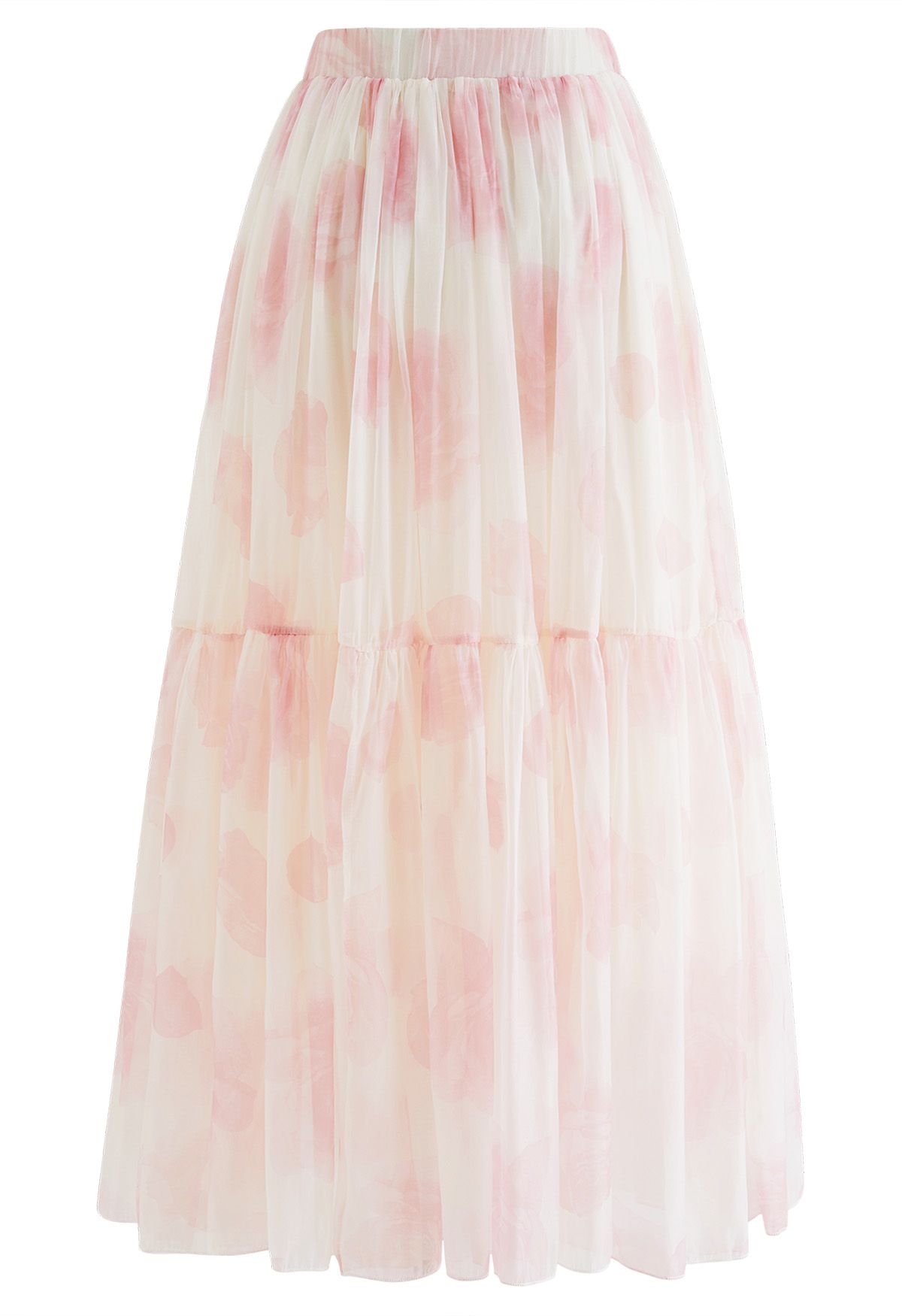 Can't Let Go Sheer Maxi Skirt in Pink Rose