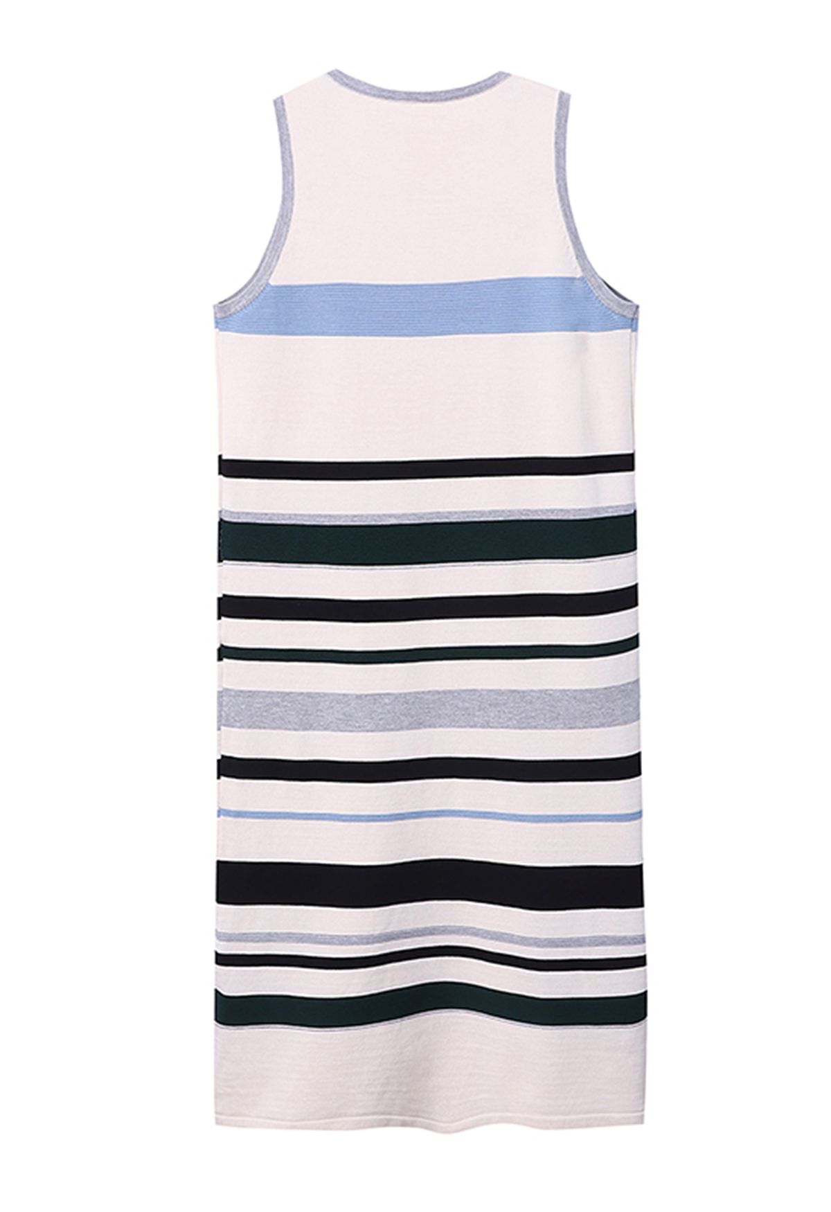 Contrast Striped Sleeveless Knit Dress