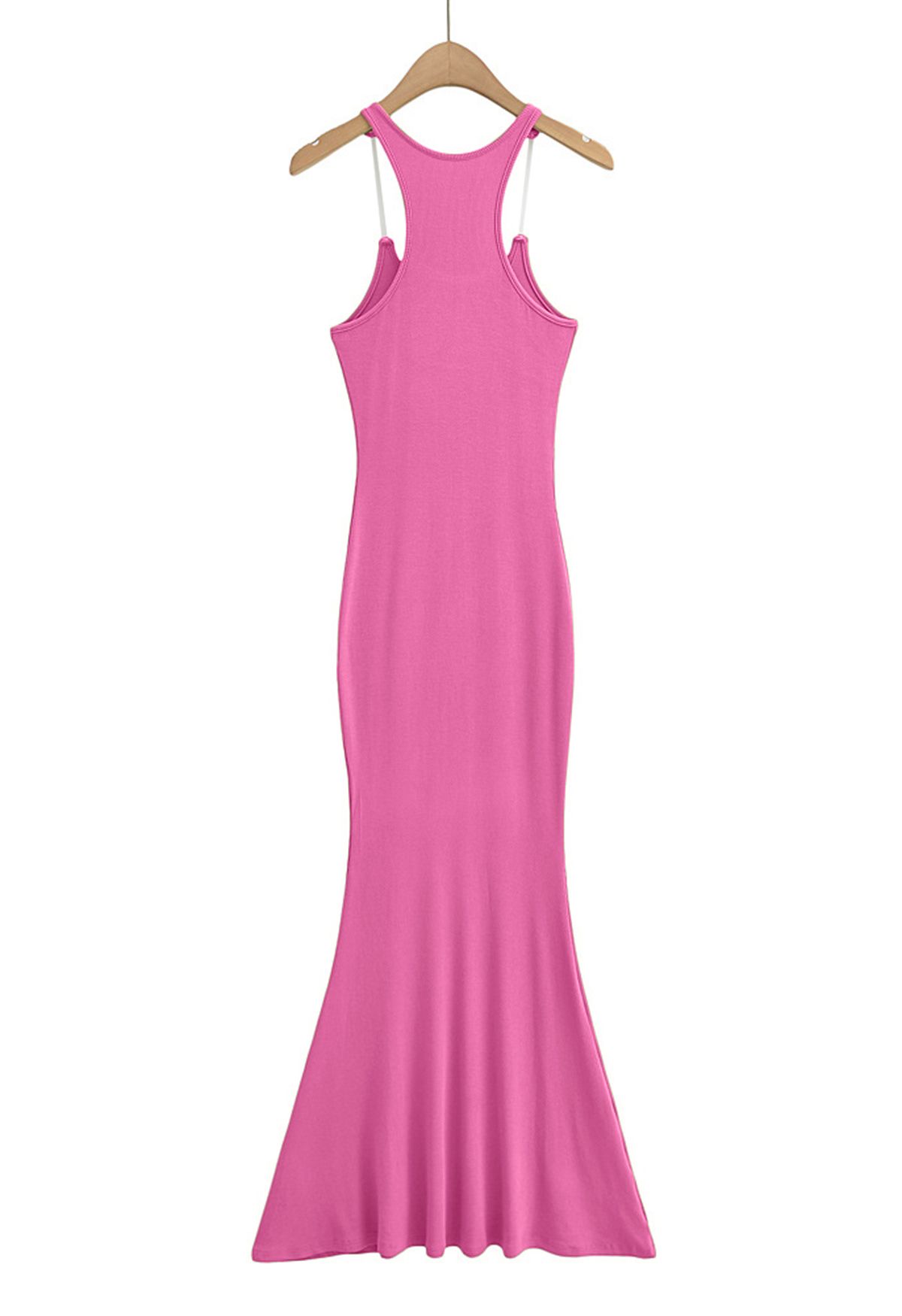 Transparent Straps Mermaid Cami Dress in Hot Pink